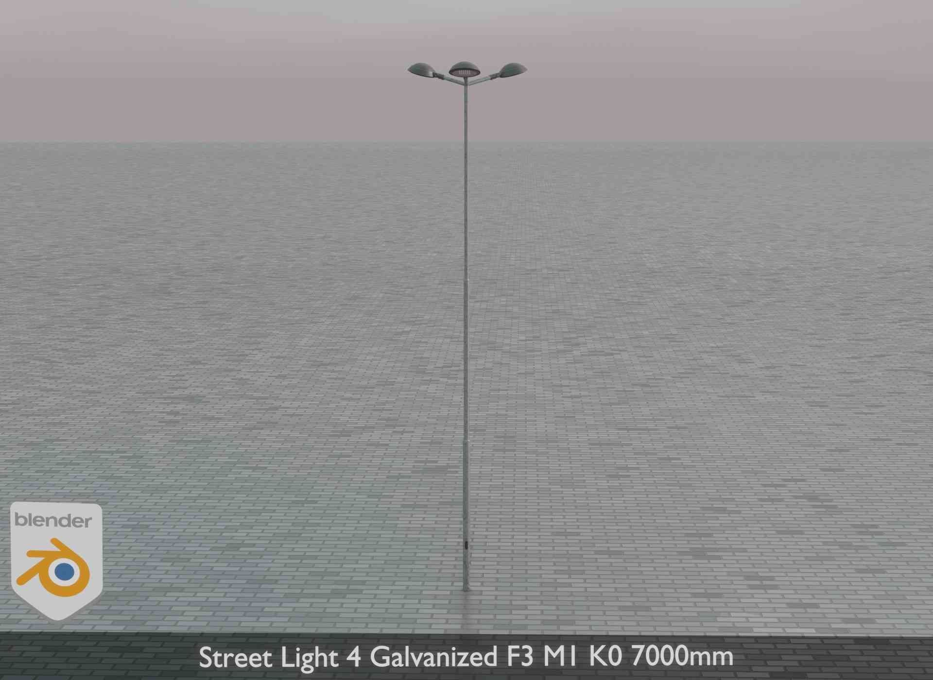 Street Light 4 Galvanized F3 M1 K0 7000mm Low-poly 3D model_81