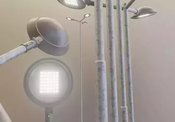 Street Light 4 Galvanized F3 M1 K0 7000mm