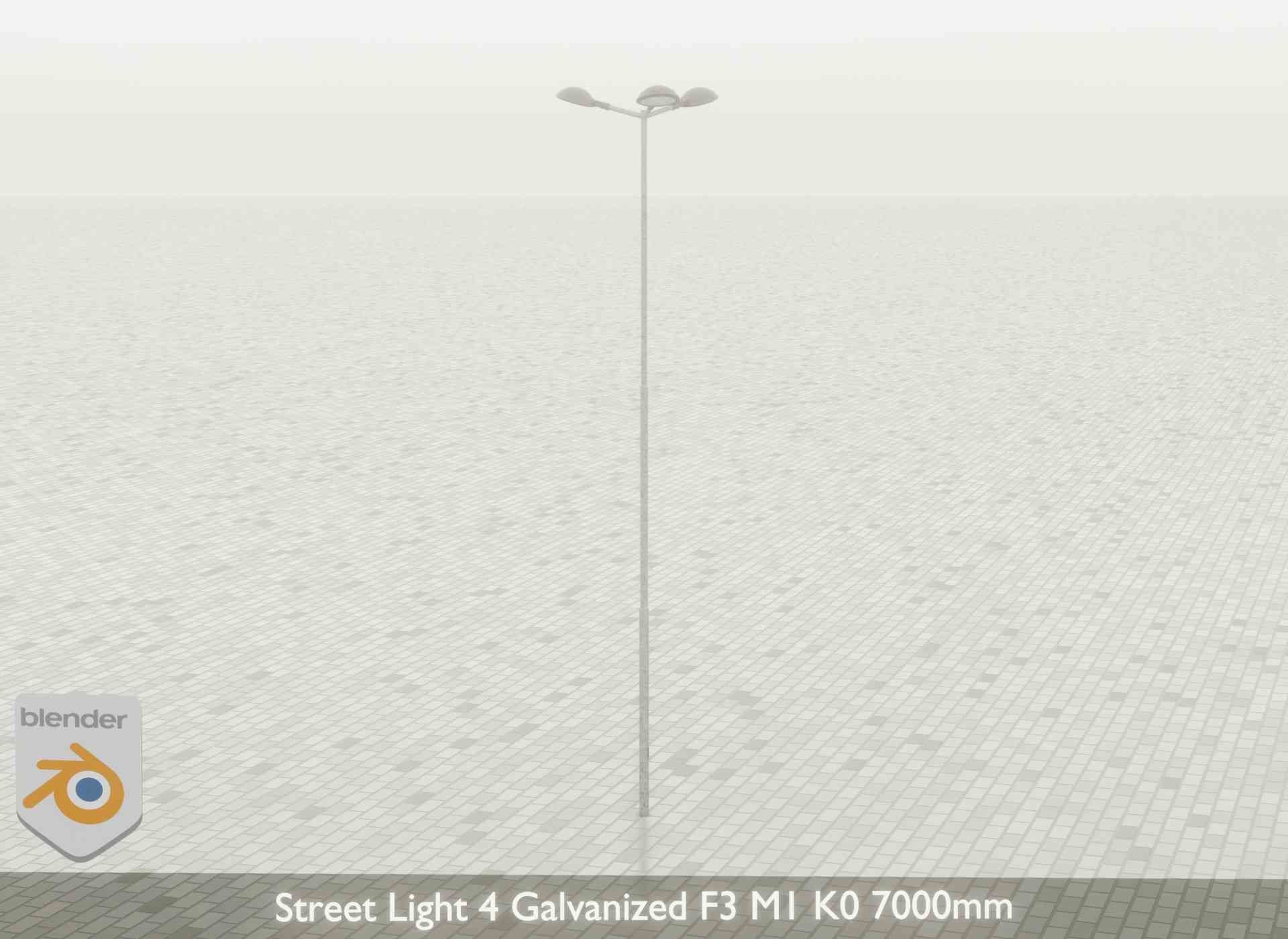 Street Light 4 Galvanized F3 M1 K0 7000mm Low-poly 3D model_53