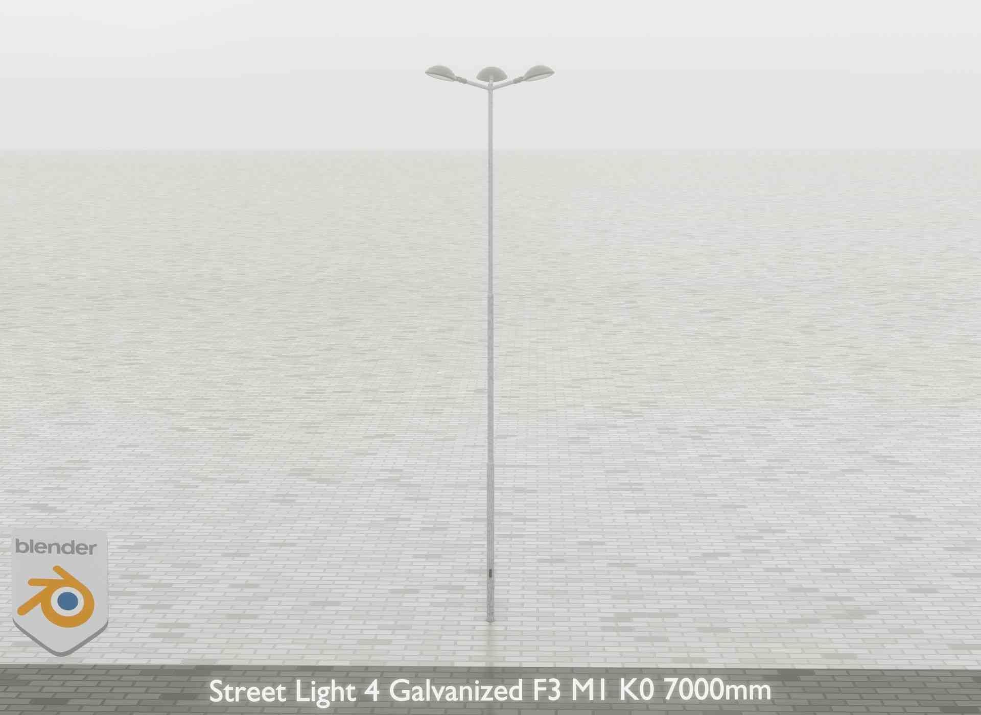 Street Light 4 Galvanized F3 M1 K0 7000mm Low-poly 3D model_61