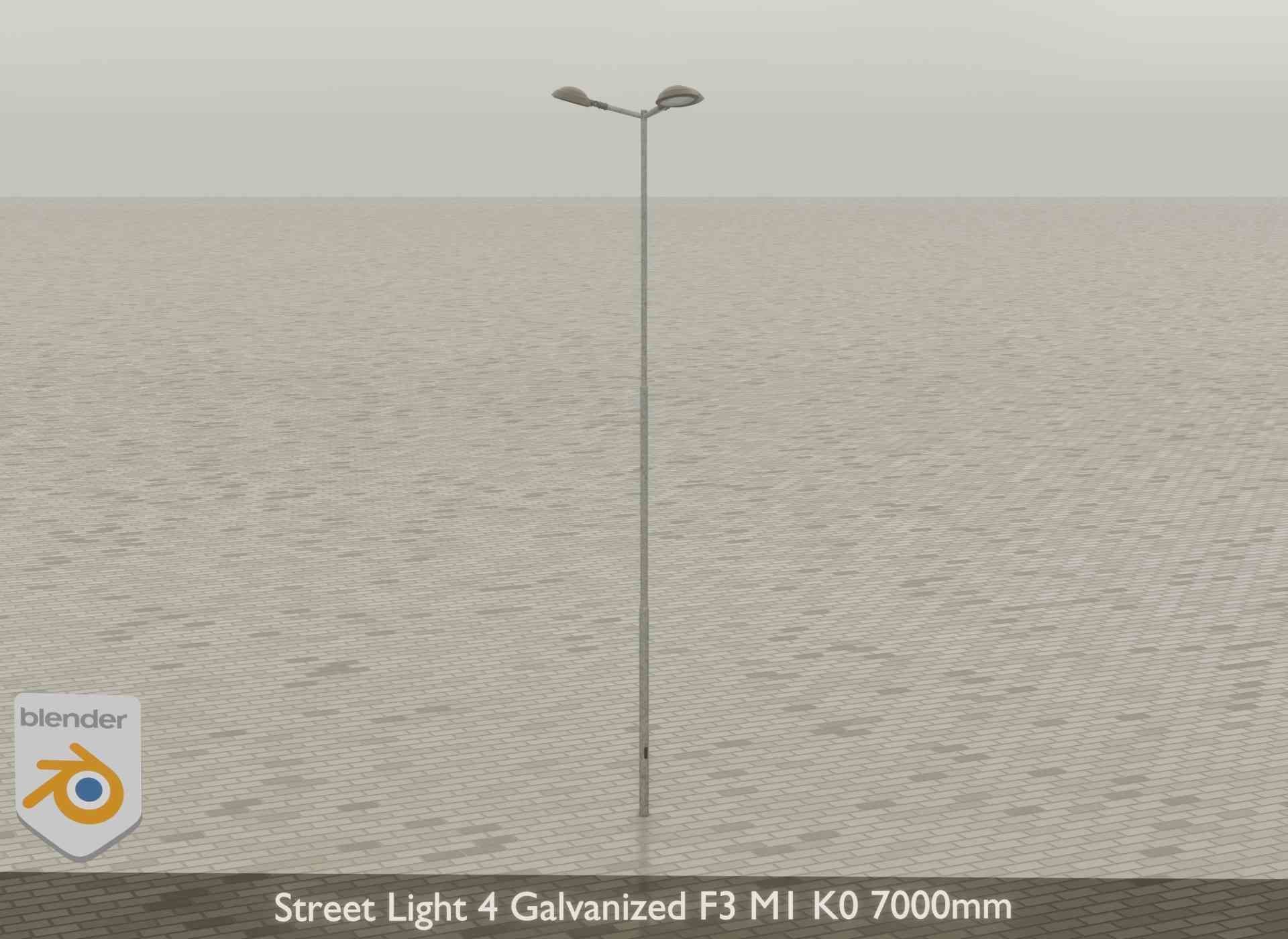 Street Light 4 Galvanized F3 M1 K0 7000mm Low-poly 3D model_38