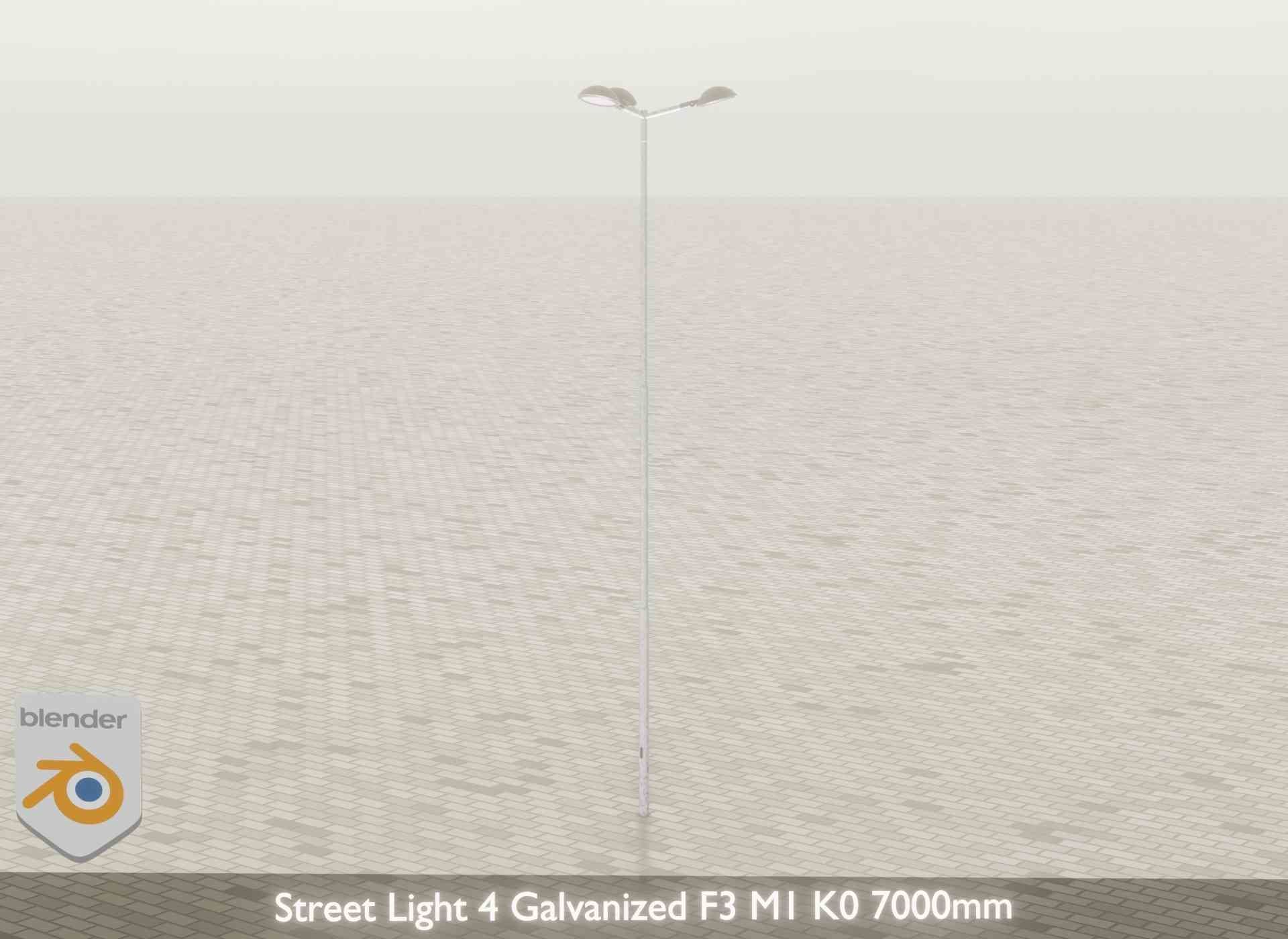 Street Light 4 Galvanized F3 M1 K0 7000mm Low-poly 3D model_45