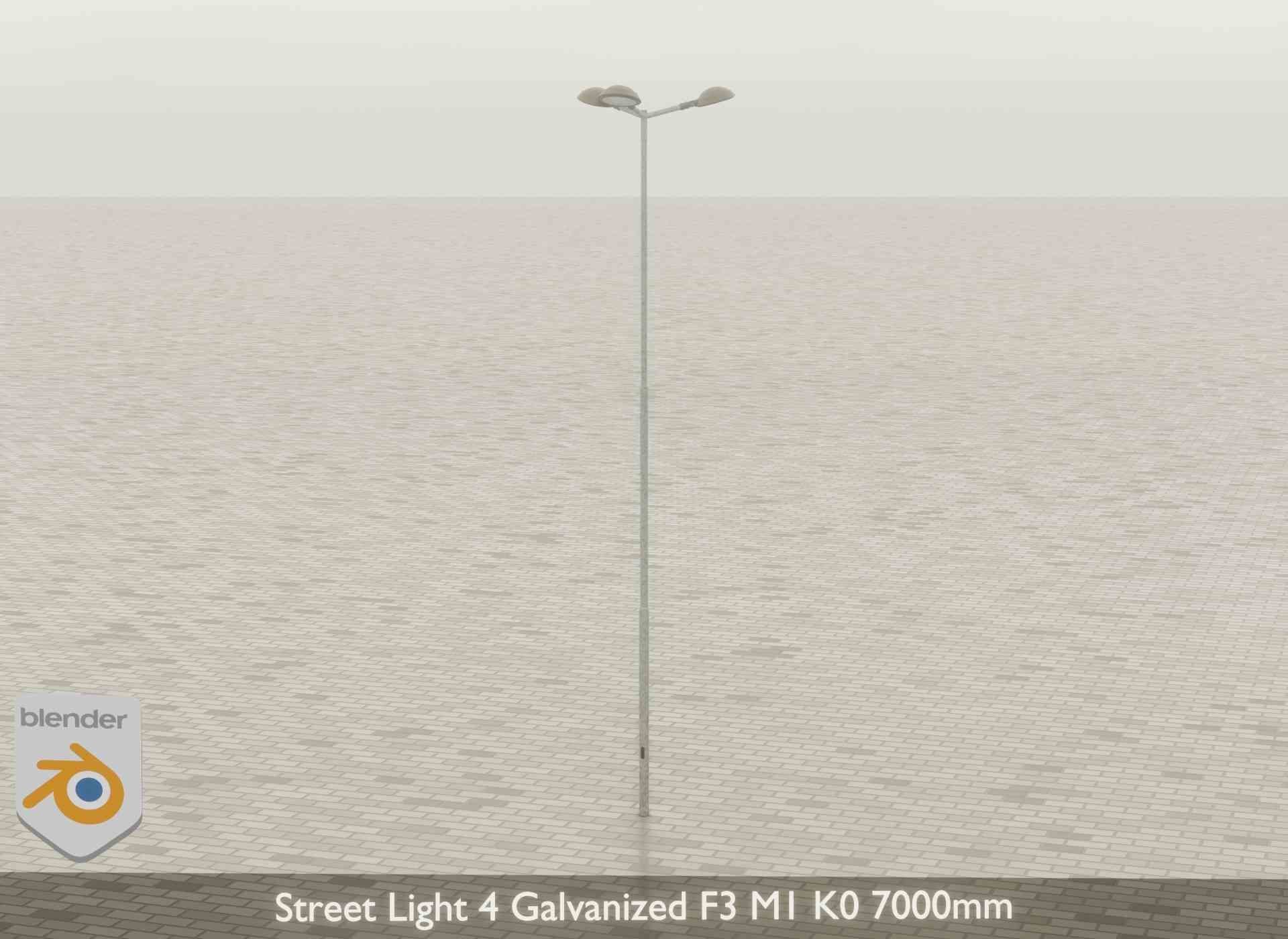 Street Light 4 Galvanized F3 M1 K0 7000mm Low-poly 3D model_43