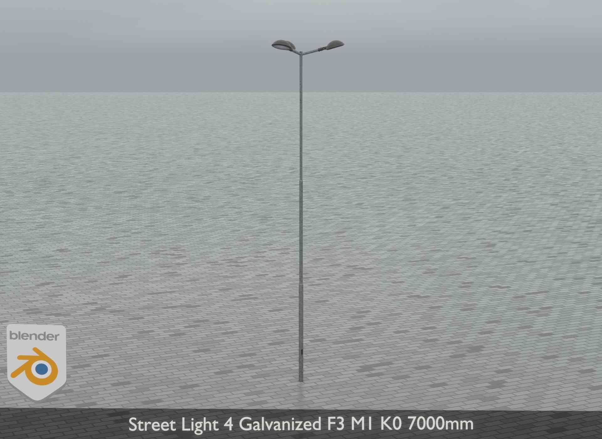 Street Light 4 Galvanized F3 M1 K0 7000mm Low-poly 3D model_18