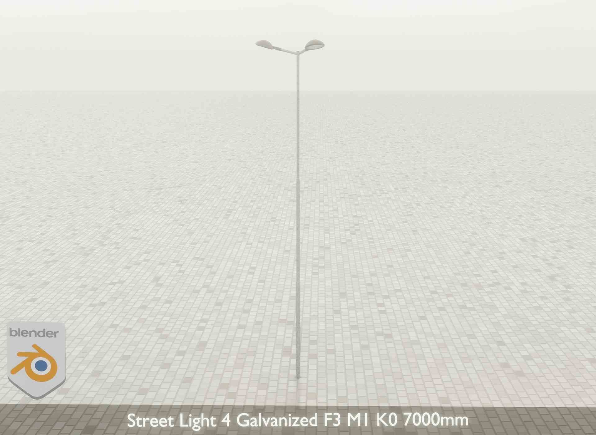 Street Light 4 Galvanized F3 M1 K0 7000mm Low-poly 3D model_51