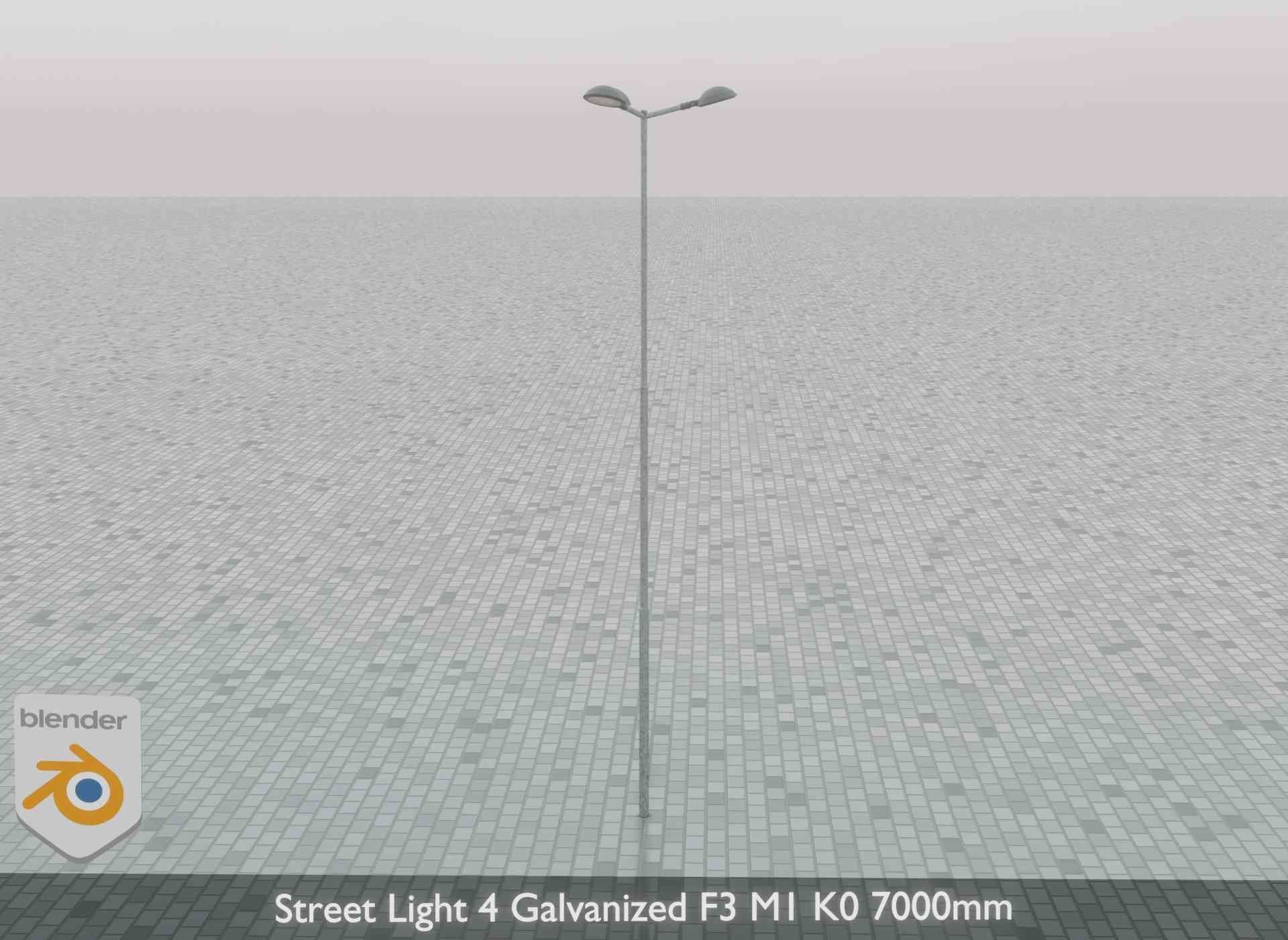 Street Light 4 Galvanized F3 M1 K0 7000mm Low-poly 3D model_71