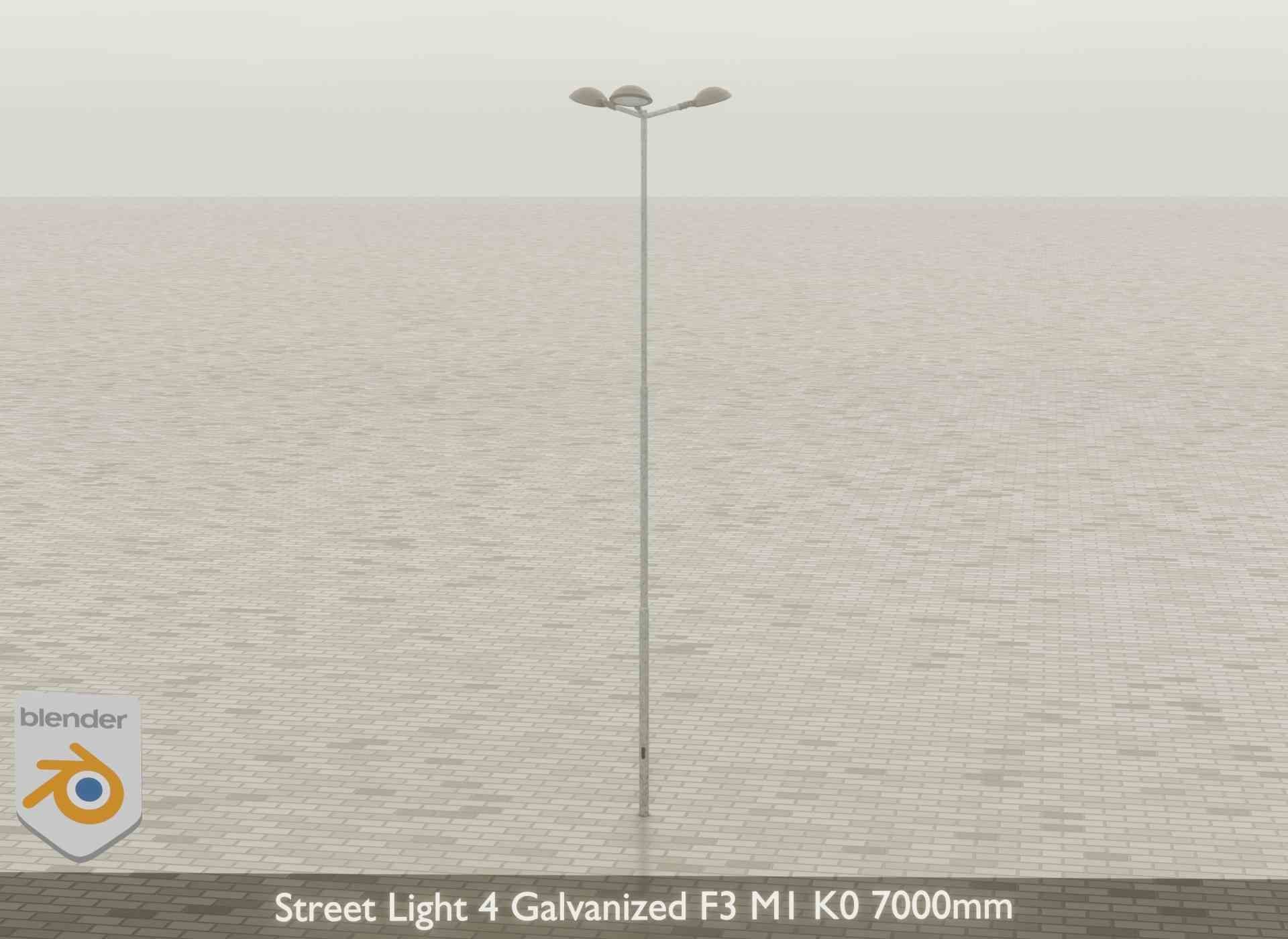 Street Light 4 Galvanized F3 M1 K0 7000mm Low-poly 3D model_42