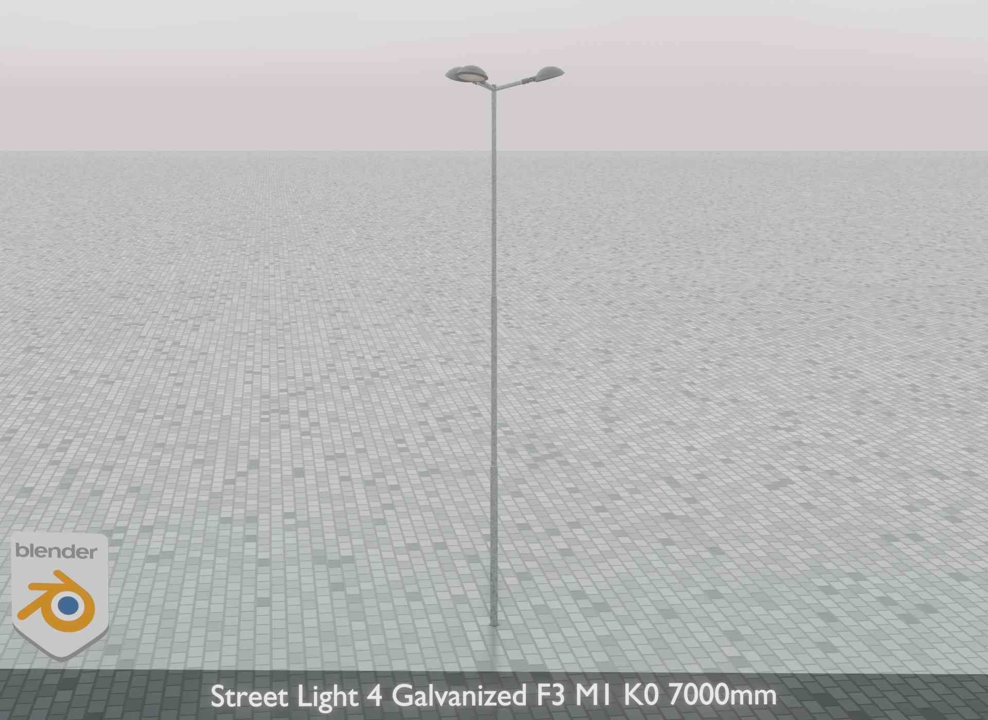 Street Light 4 Galvanized F3 M1 K0 7000mm Low-poly 3D model_70