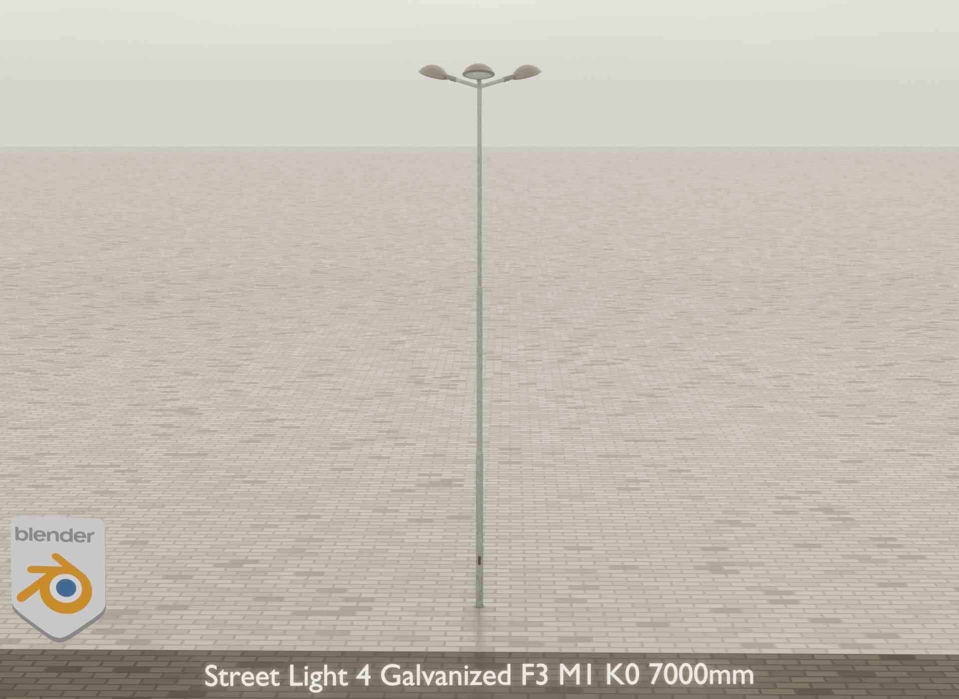 Street Light 4 Galvanized F3 M1 K0 7000mm Low-poly 3D model_41