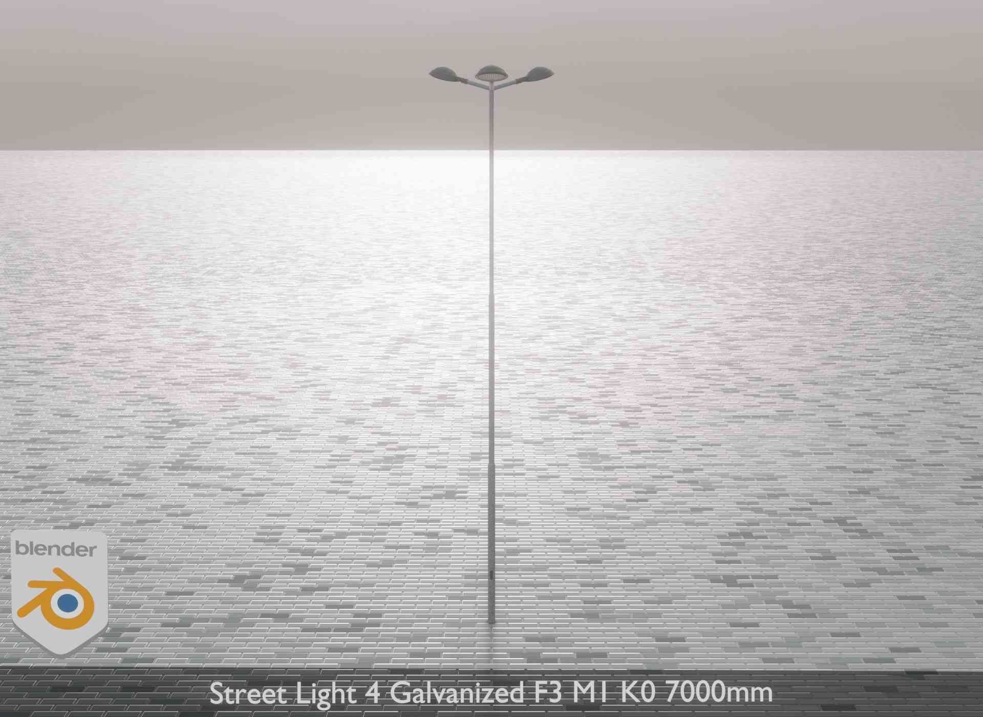 Street Light 4 Galvanized F3 M1 K0 7000mm Low-poly 3D model_1
