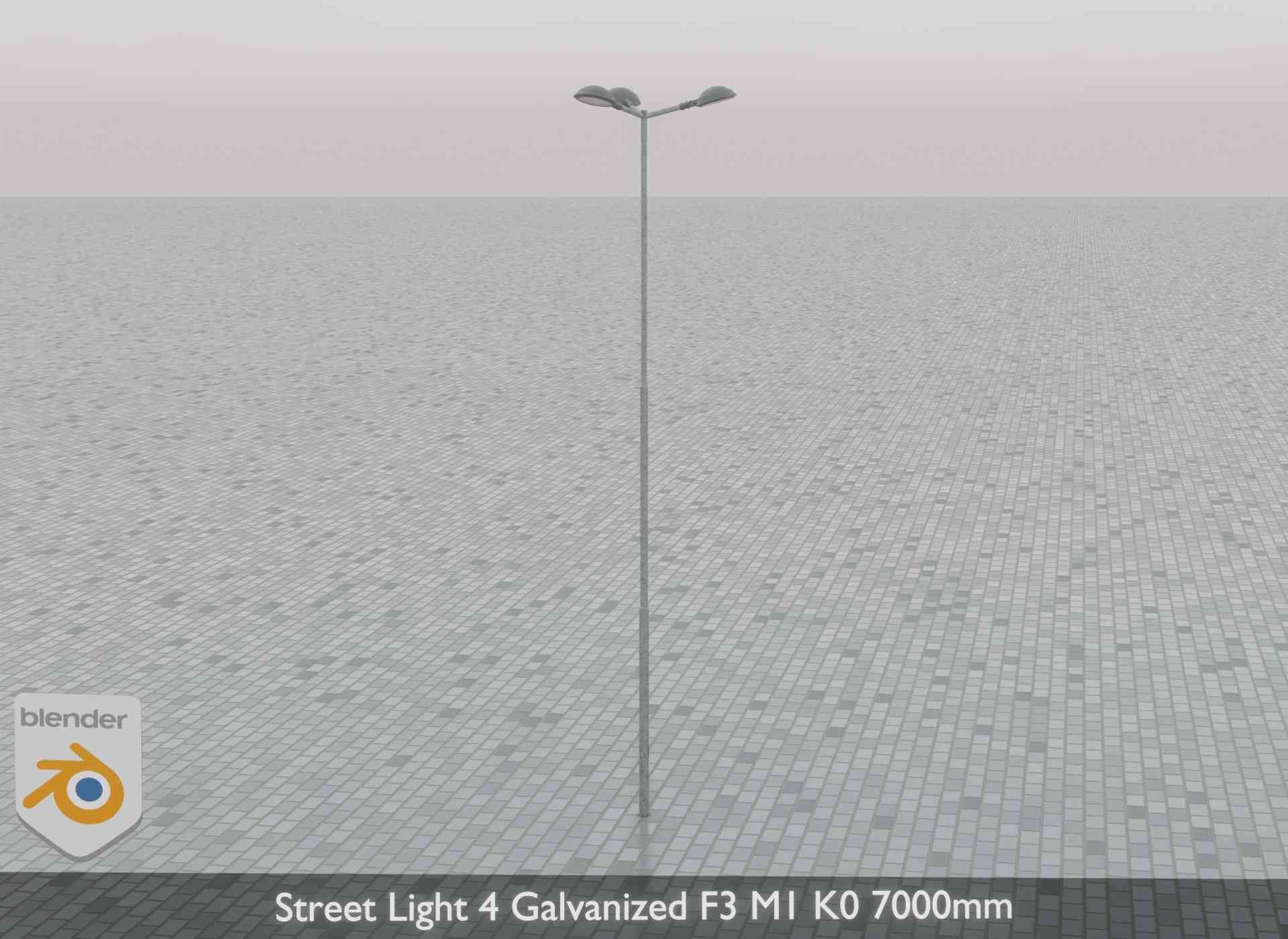 Street Light 4 Galvanized F3 M1 K0 7000mm Low-poly 3D model_72