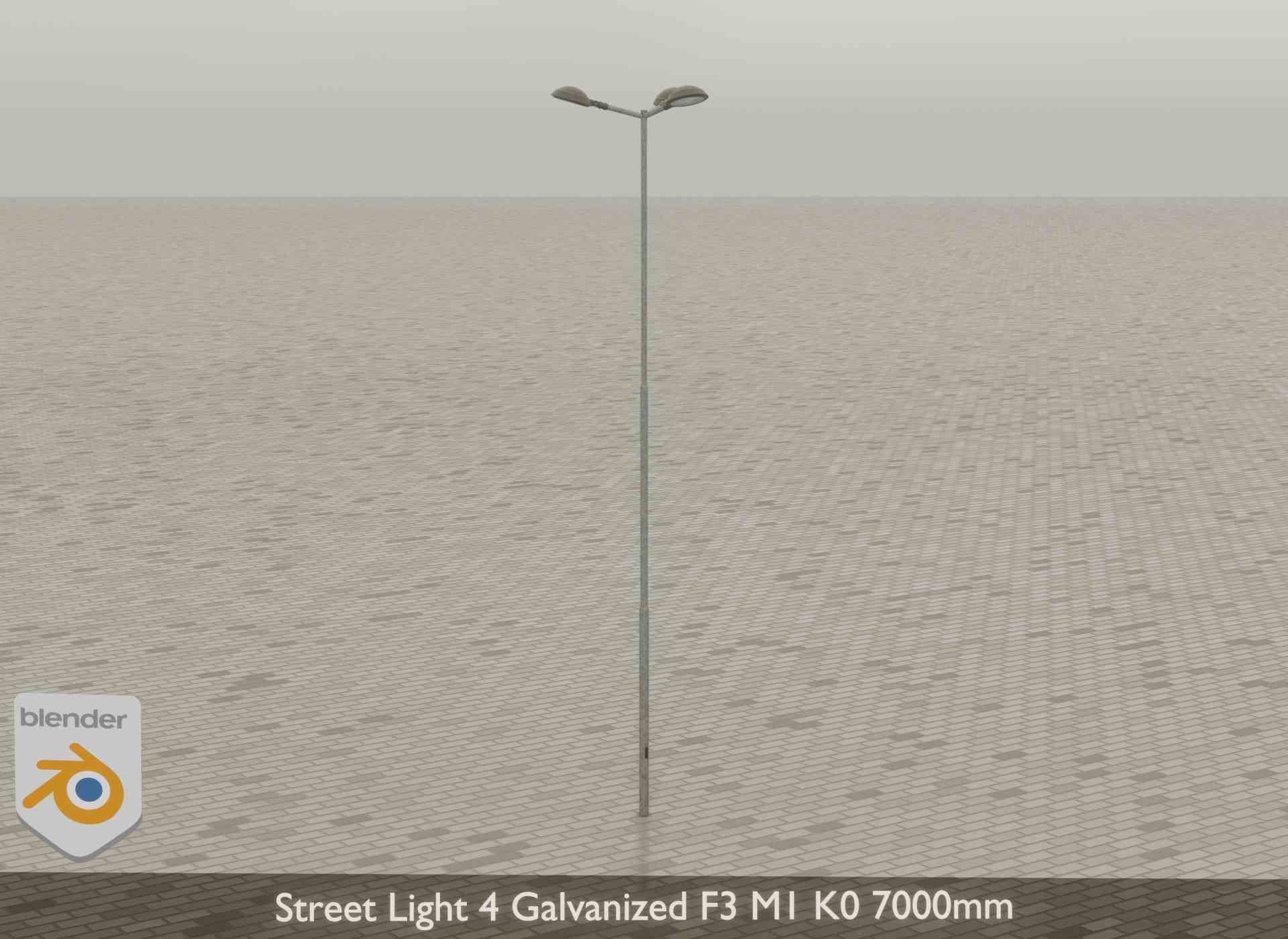 Street Light 4 Galvanized F3 M1 K0 7000mm Low-poly 3D model_37