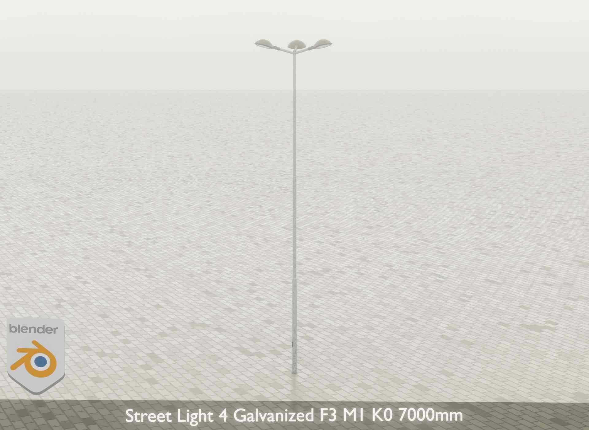 Street Light 4 Galvanized F3 M1 K0 7000mm Low-poly 3D model_48