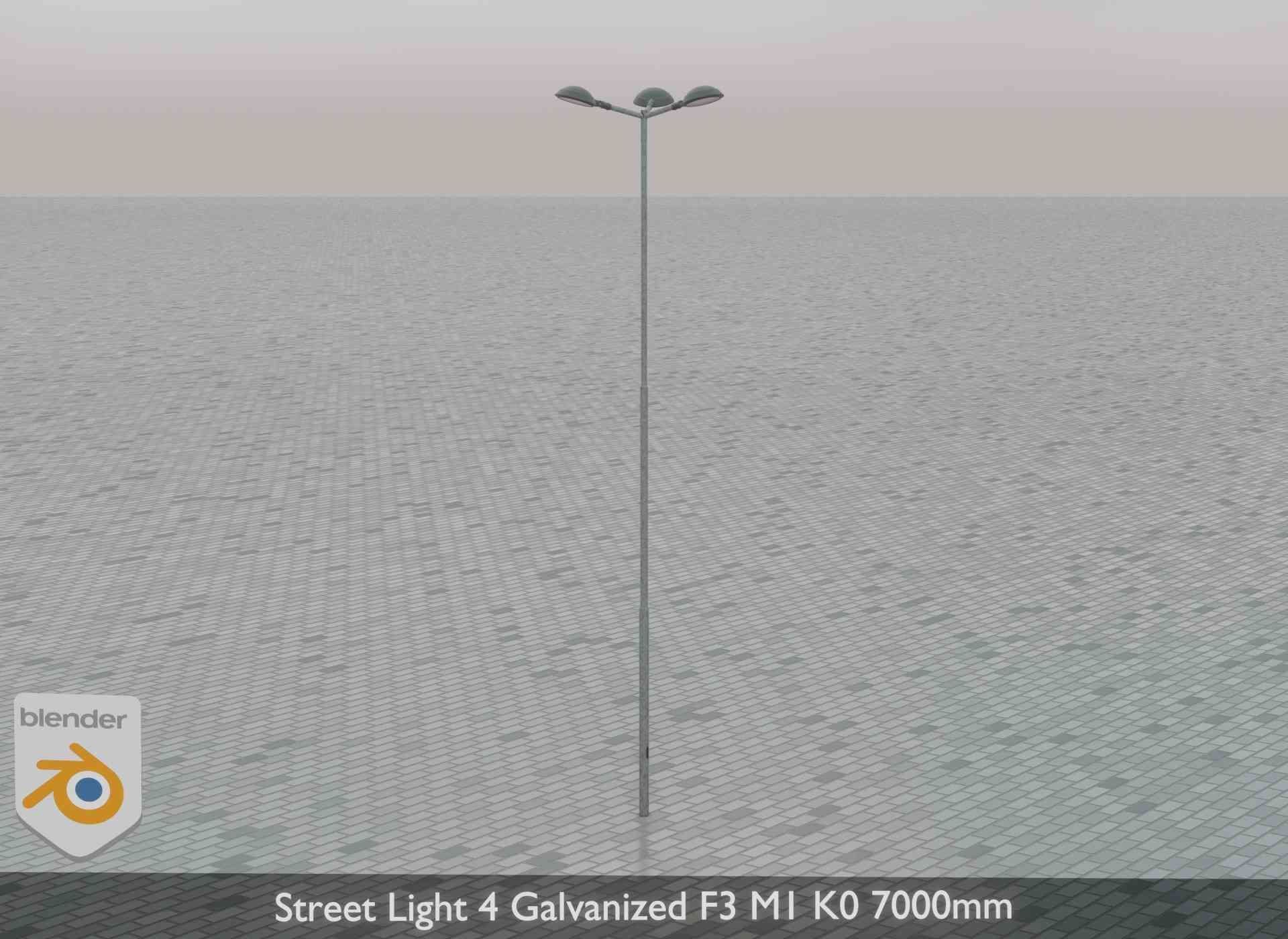 Street Light 4 Galvanized F3 M1 K0 7000mm Low-poly 3D model_75