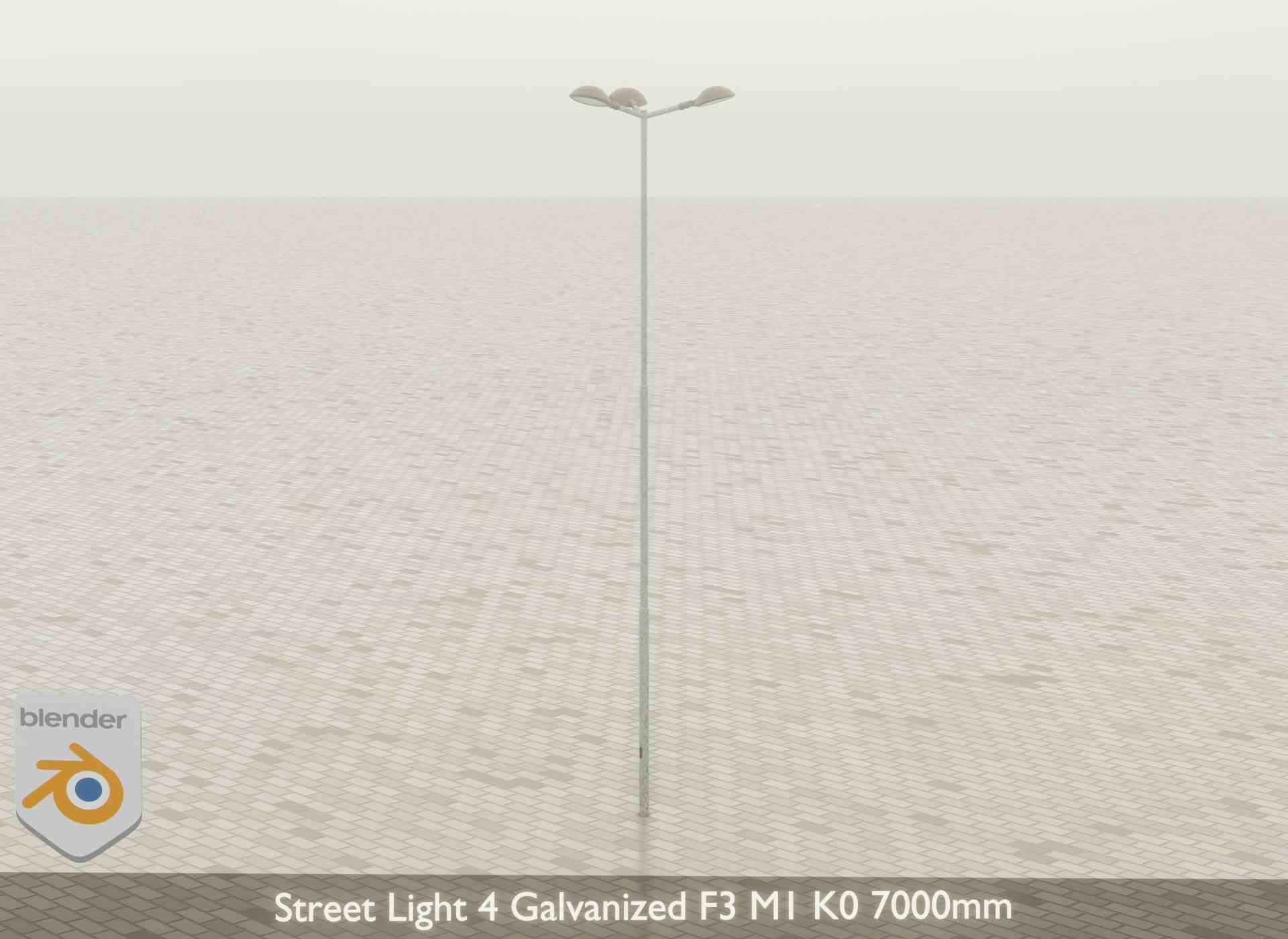 Street Light 4 Galvanized F3 M1 K0 7000mm Low-poly 3D model_46