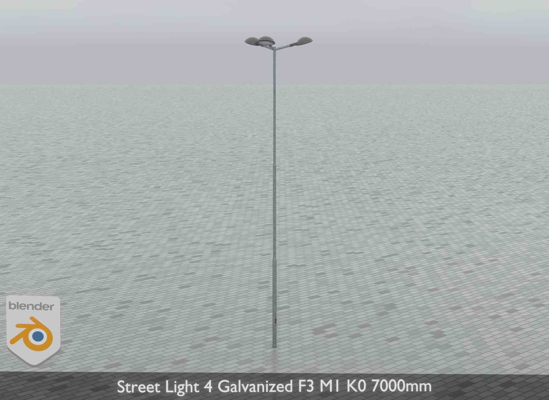 Street Light 4 Galvanized F3 M1 K0 7000mm Low-poly 3D model_16