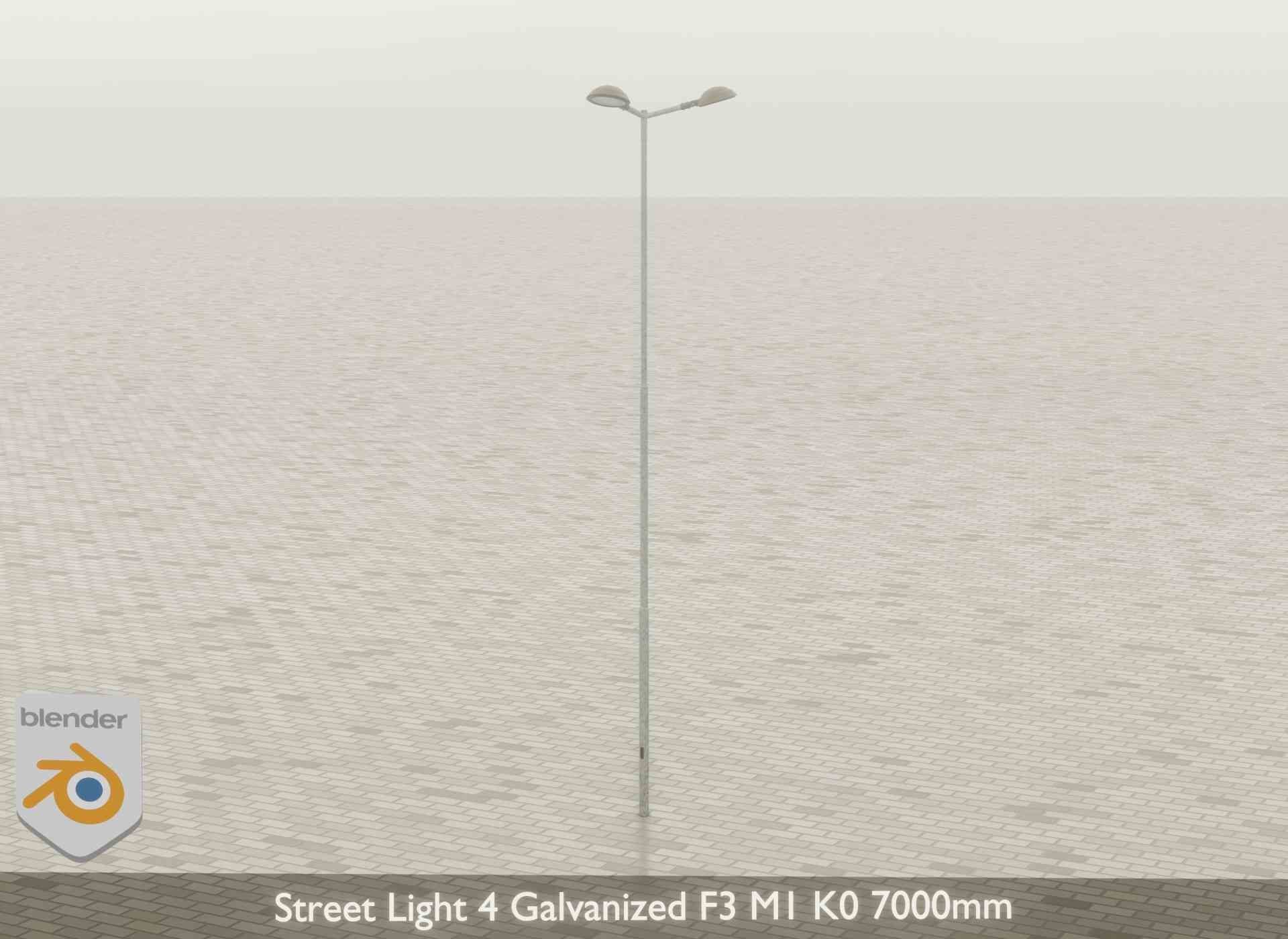 Street Light 4 Galvanized F3 M1 K0 7000mm Low-poly 3D model_44