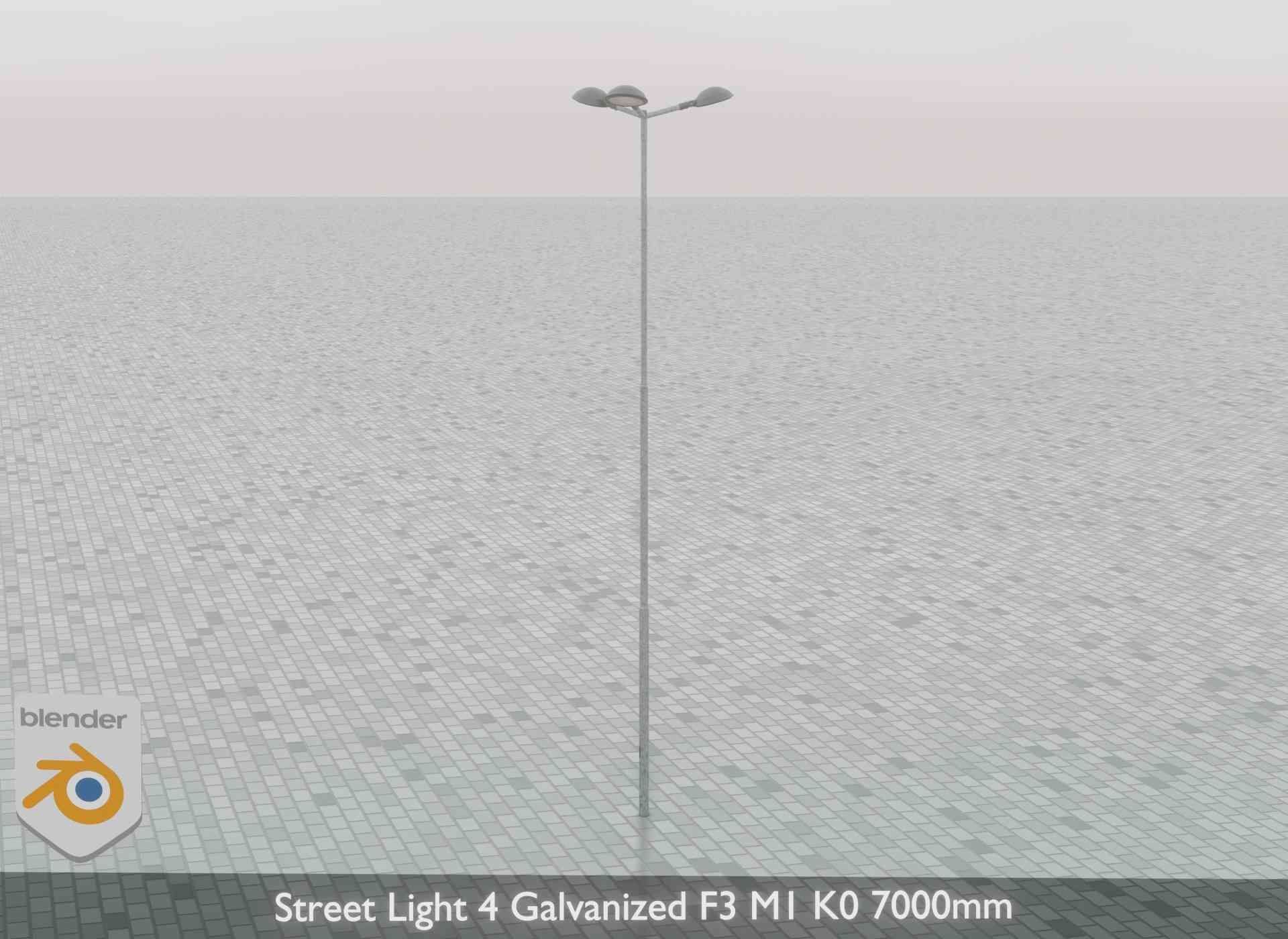 Street Light 4 Galvanized F3 M1 K0 7000mm Low-poly 3D model_69
