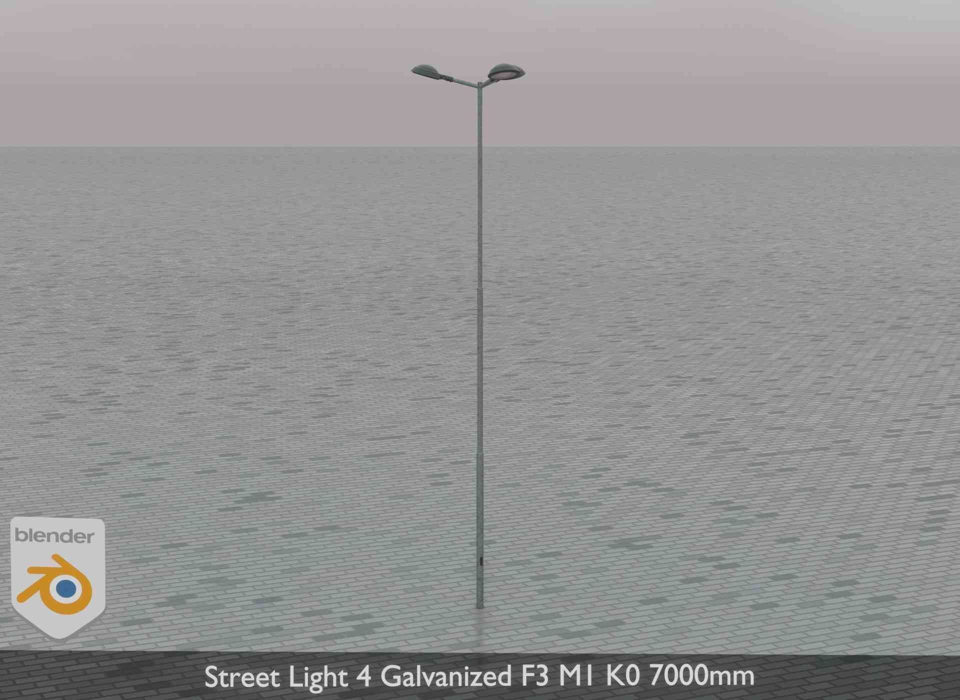 Street Light 4 Galvanized F3 M1 K0 7000mm Low-poly 3D model_78