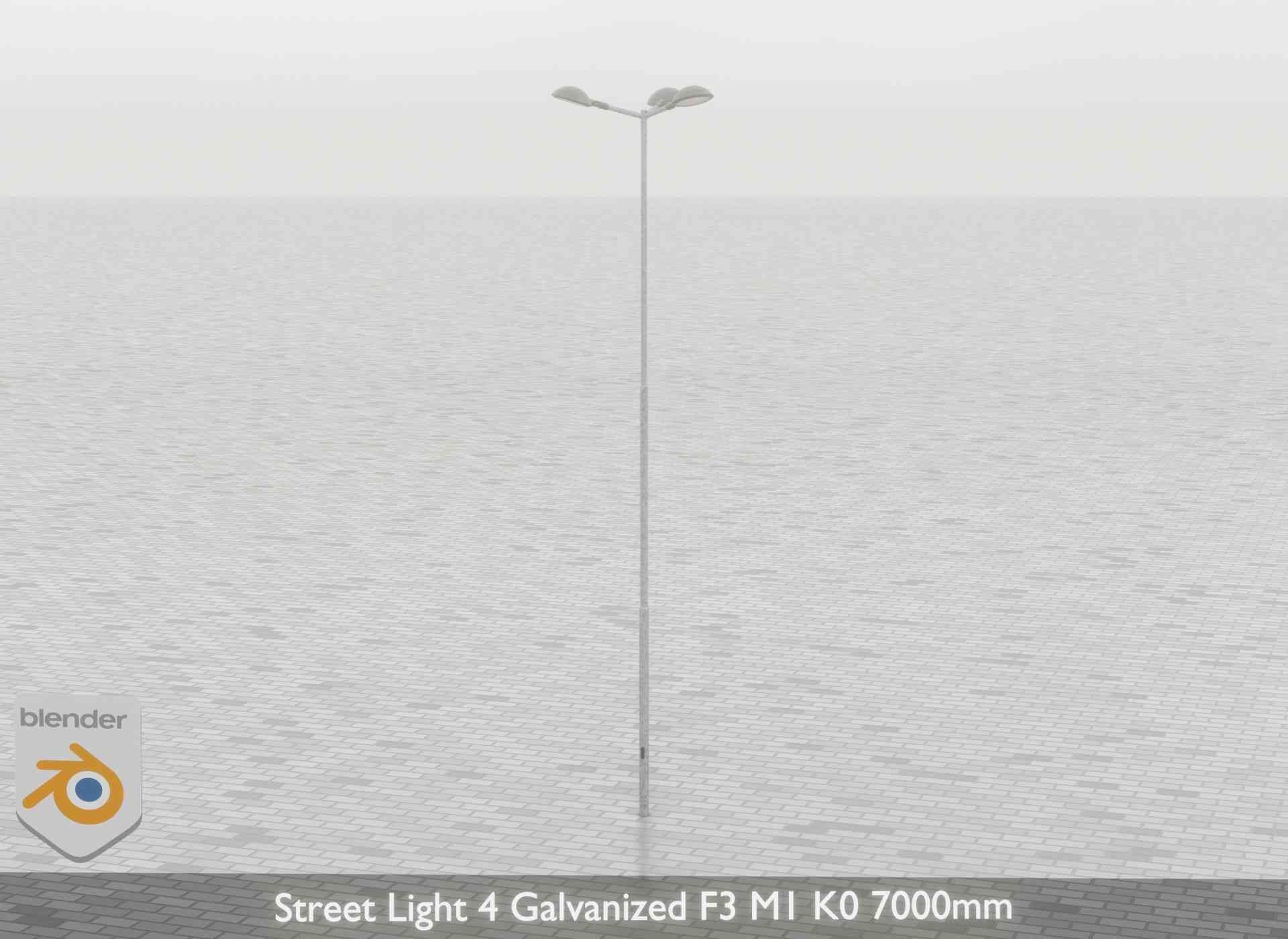 Street Light 4 Galvanized F3 M1 K0 7000mm Low-poly 3D model_63