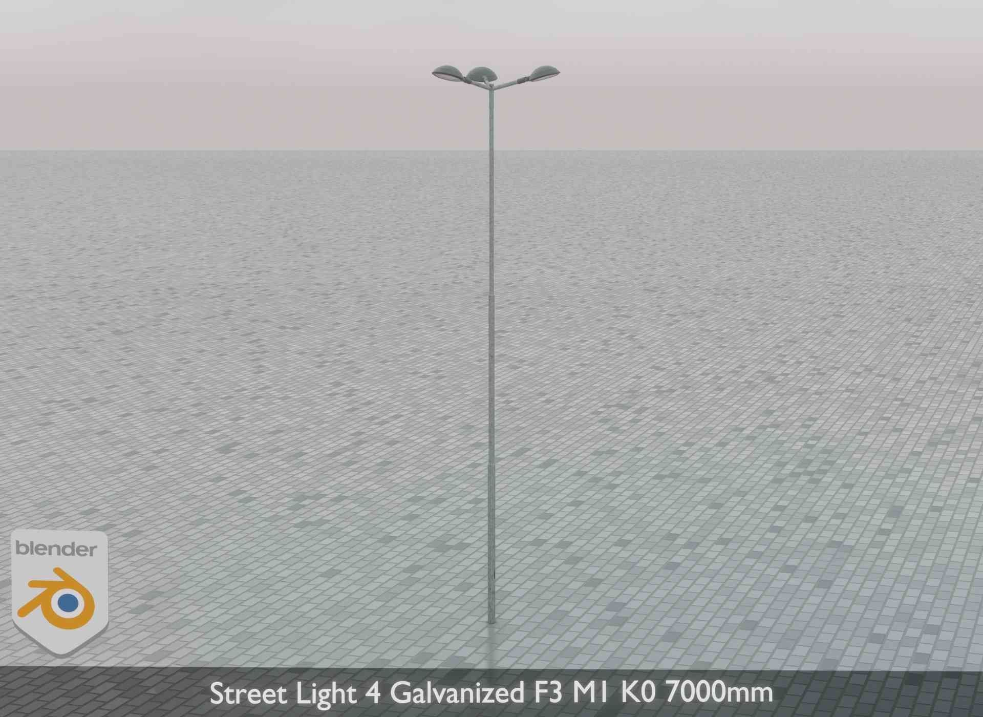 Street Light 4 Galvanized F3 M1 K0 7000mm Low-poly 3D model_73