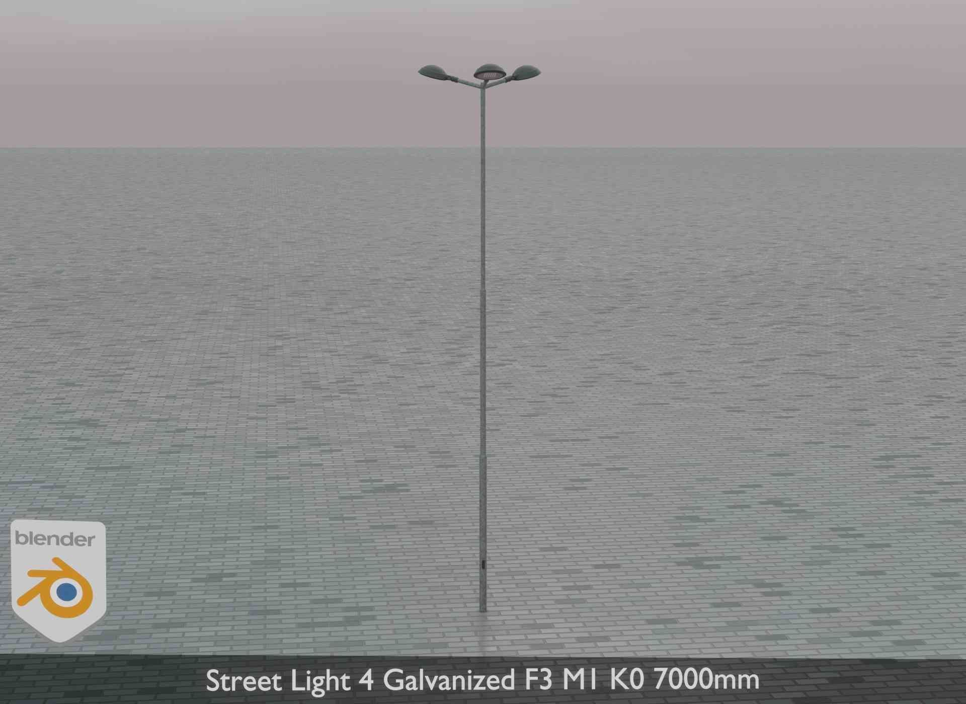 Street Light 4 Galvanized F3 M1 K0 7000mm Low-poly 3D model_80