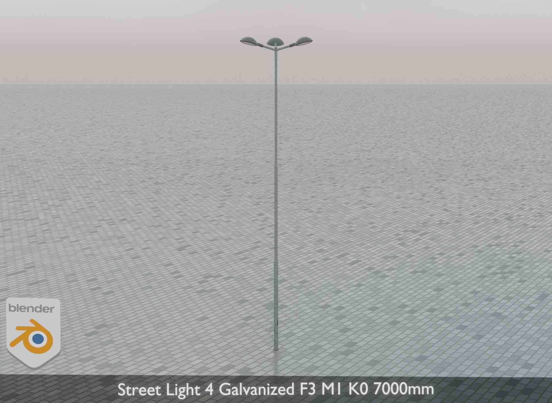 Street Light 4 Galvanized F3 M1 K0 7000mm Low-poly 3D model_74