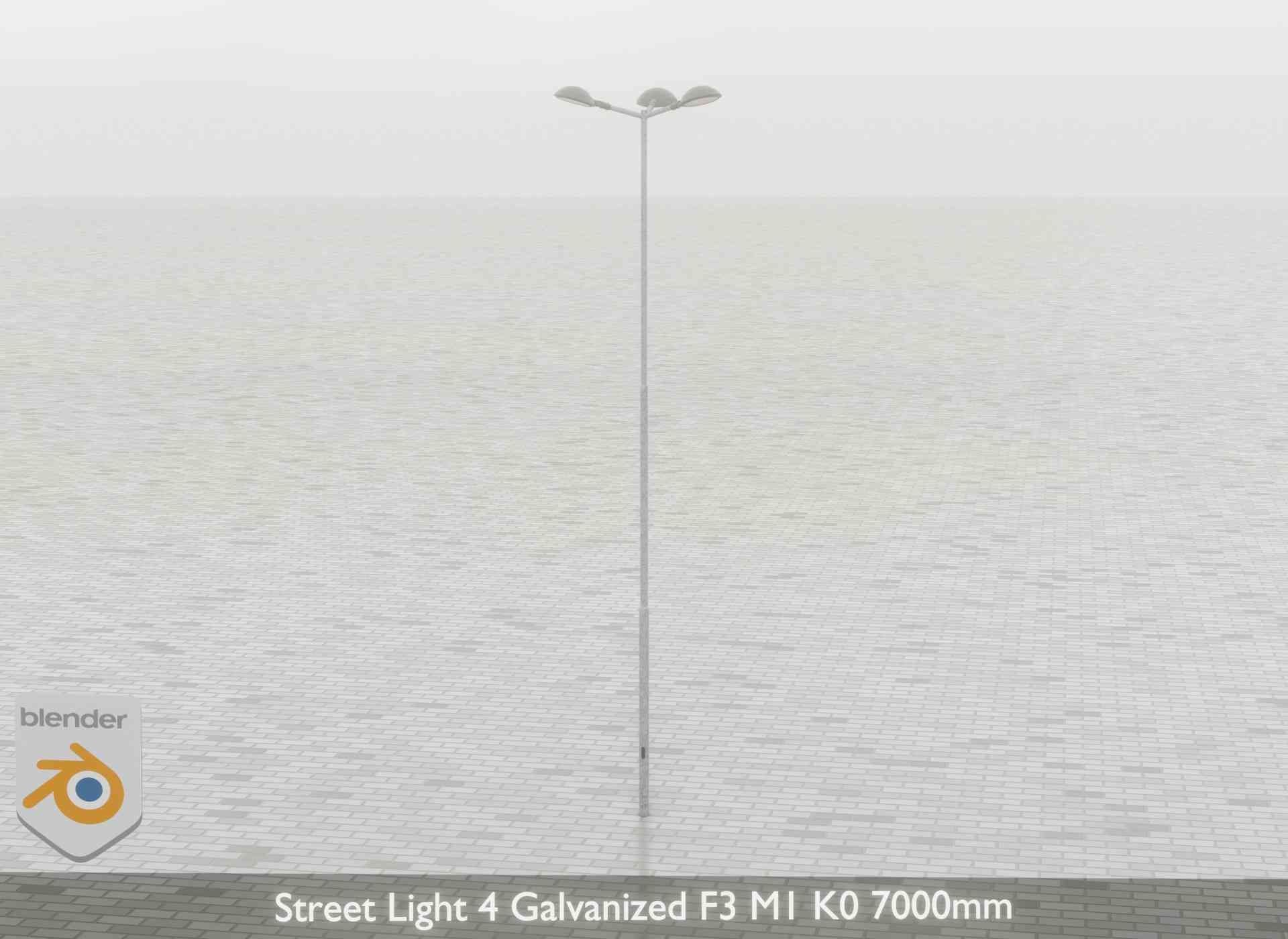 Street Light 4 Galvanized F3 M1 K0 7000mm Low-poly 3D model_62