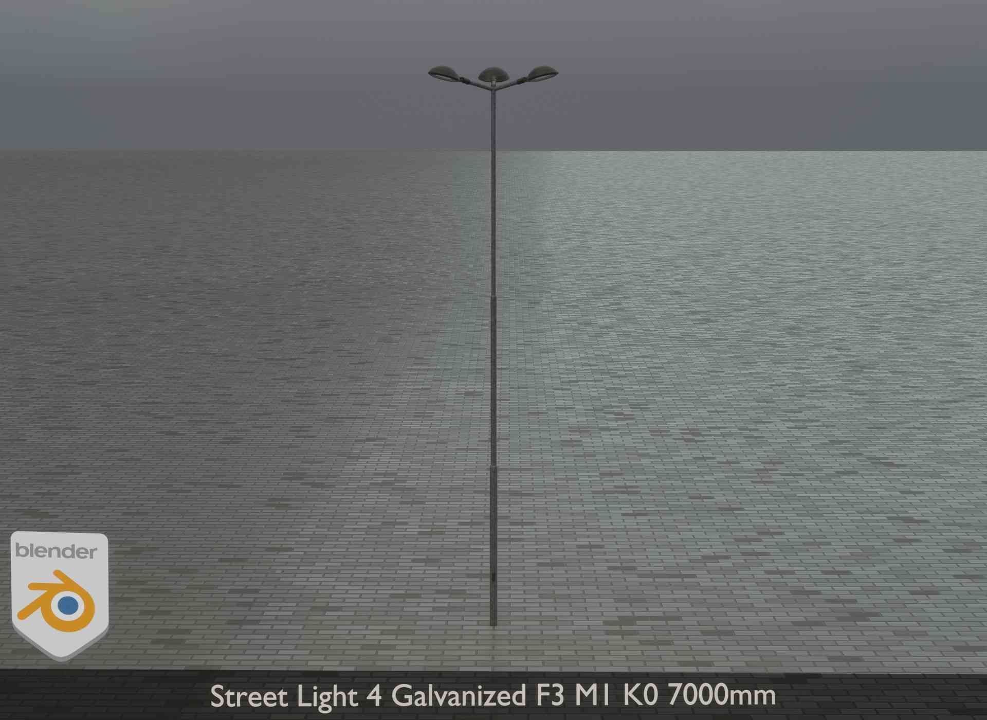 Street Light 4 Galvanized F3 M1 K0 7000mm Low-poly 3D model_21