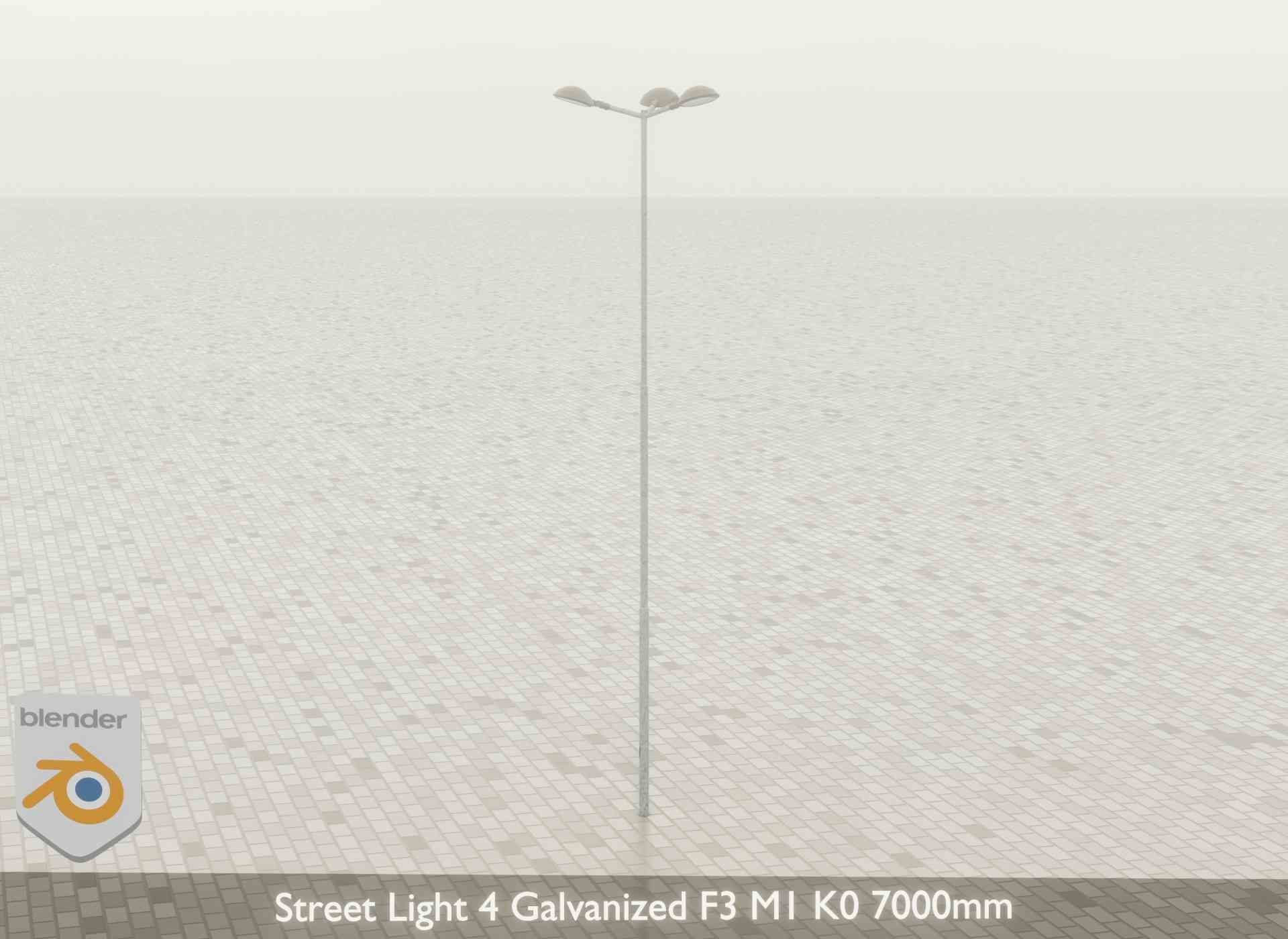 Street Light 4 Galvanized F3 M1 K0 7000mm Low-poly 3D model_49