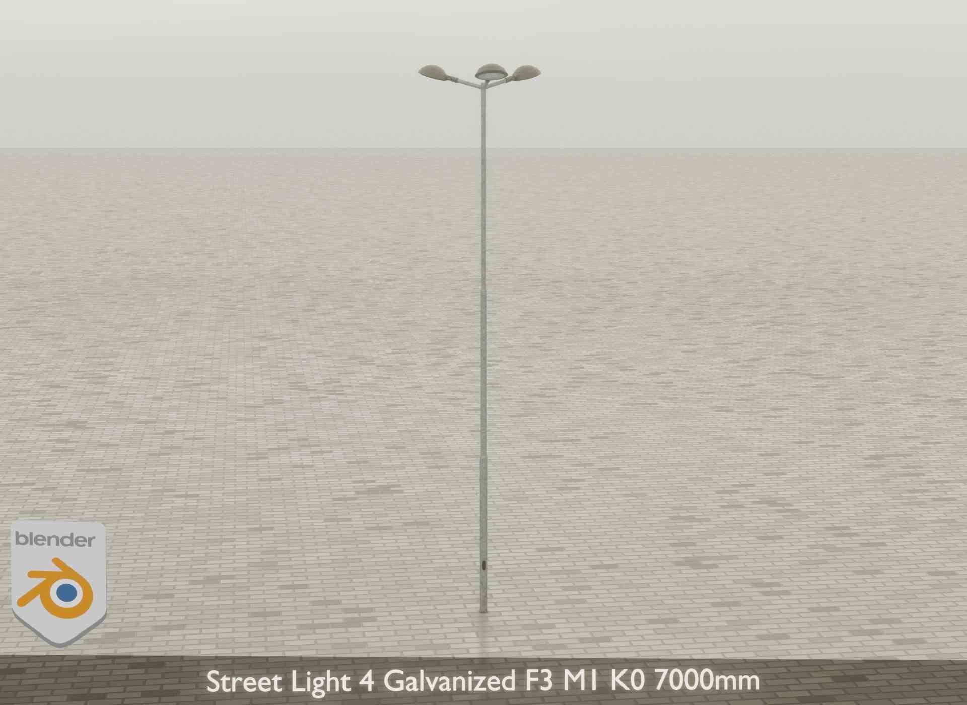 Street Light 4 Galvanized F3 M1 K0 7000mm Low-poly 3D model_40