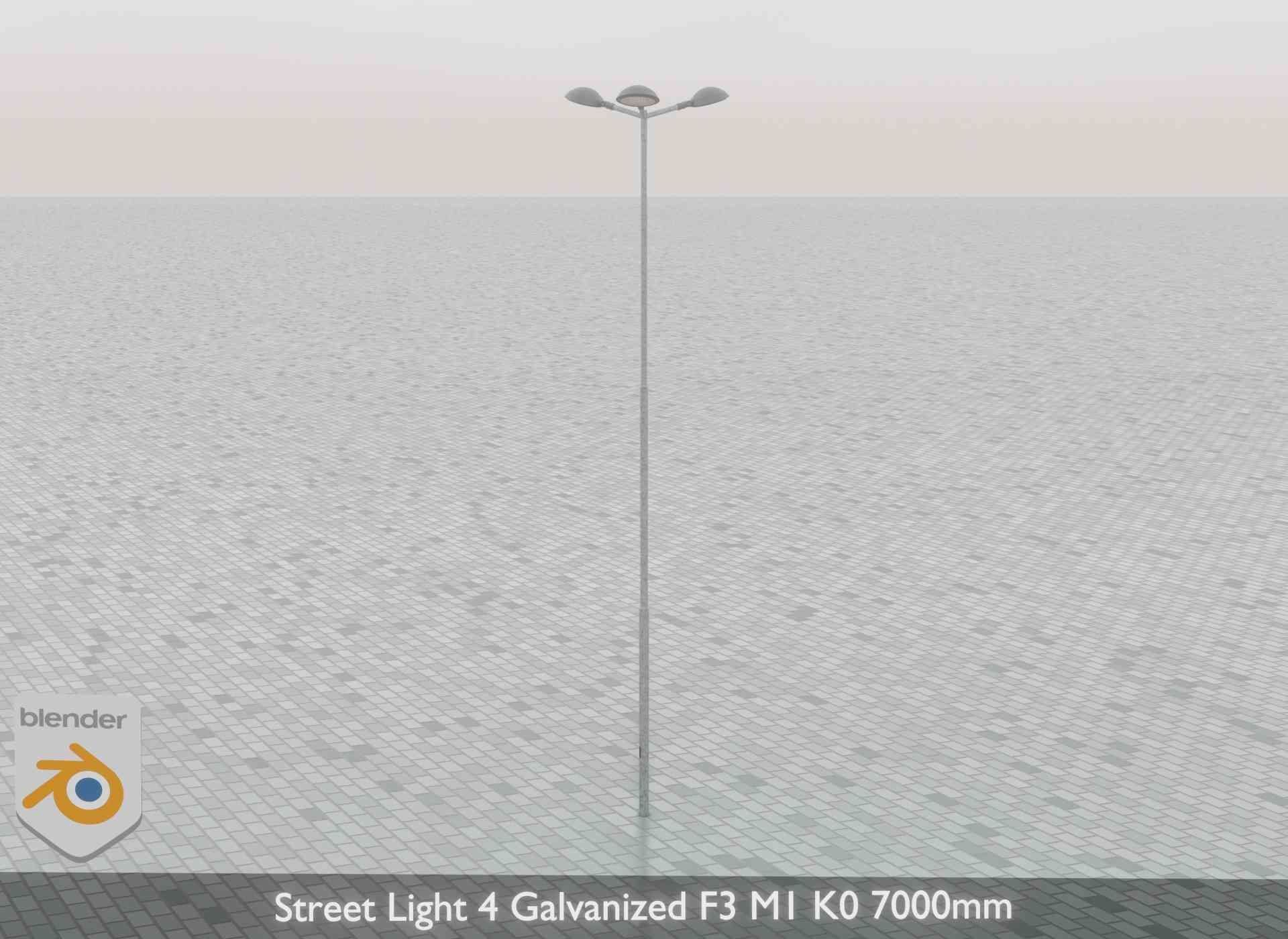 Street Light 4 Galvanized F3 M1 K0 7000mm Low-poly 3D model_68