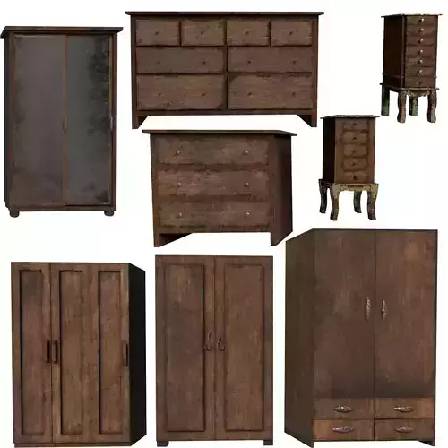 Set of old wardrobes