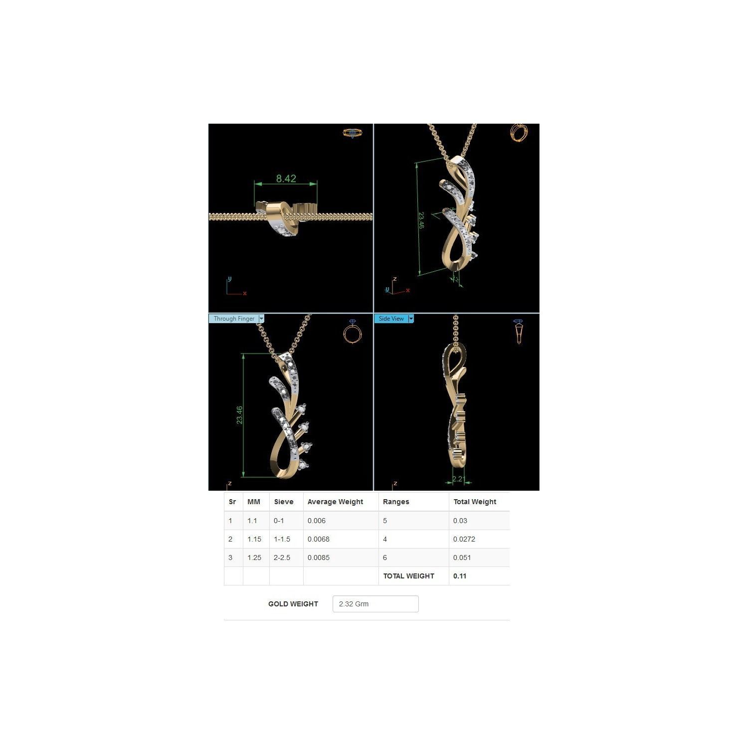 Women Pendant STL OBJ FBX Renders Details 3D print model_14