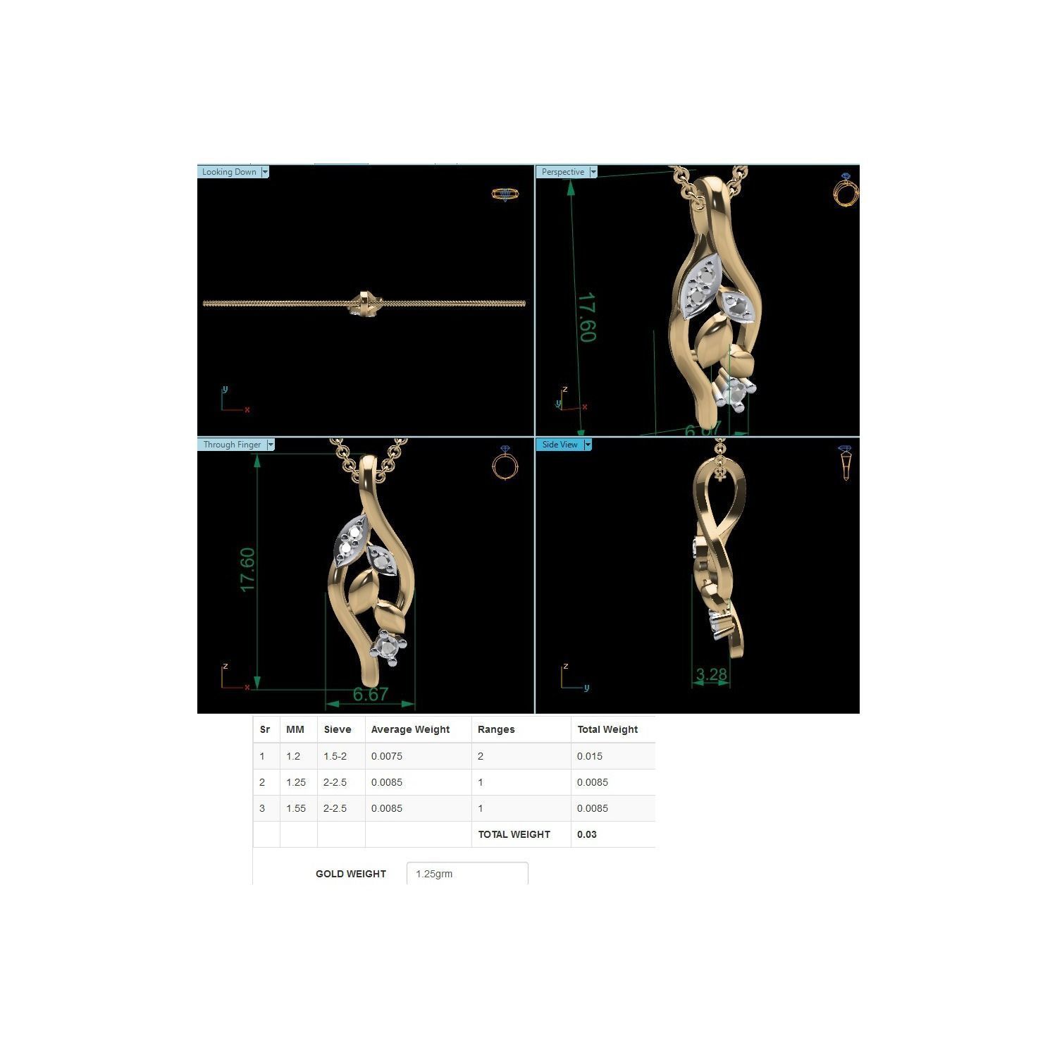 Women Pendant STL OBJ FBX Renders Details 3D print model_6