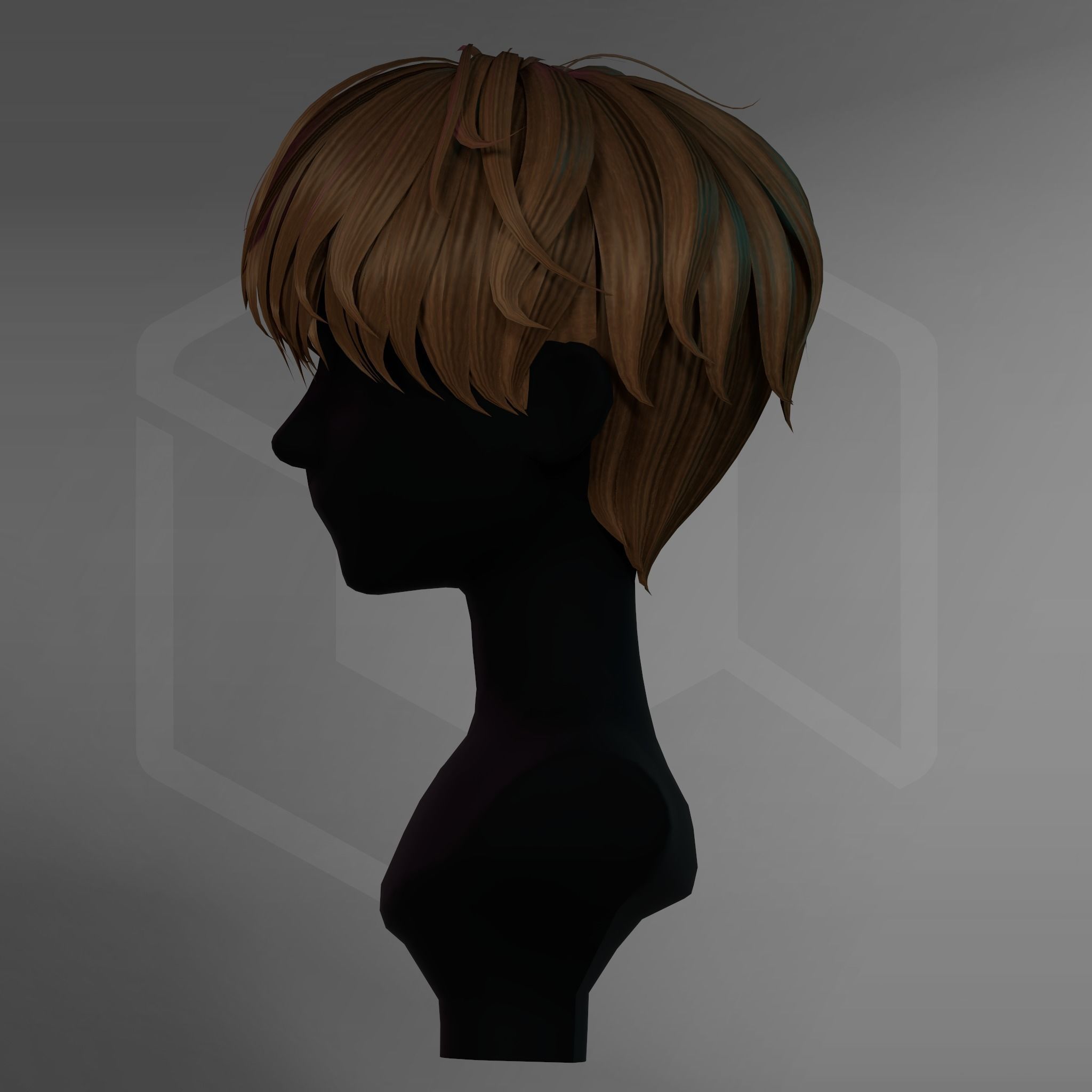 Game Hair - Stylized Male Hairstyle V1 Low-poly 3D model_7