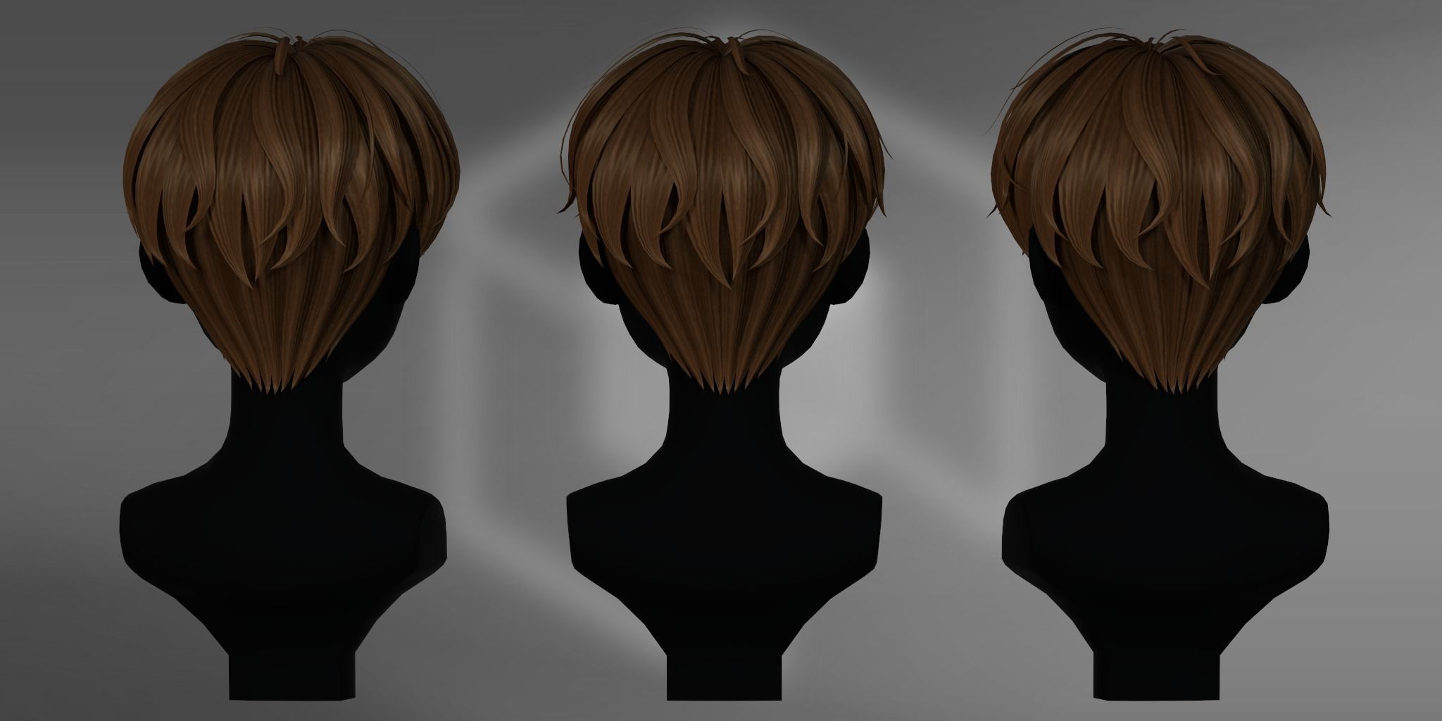 Game Hair - Stylized Male Hairstyle V1 Low-poly 3D model_3