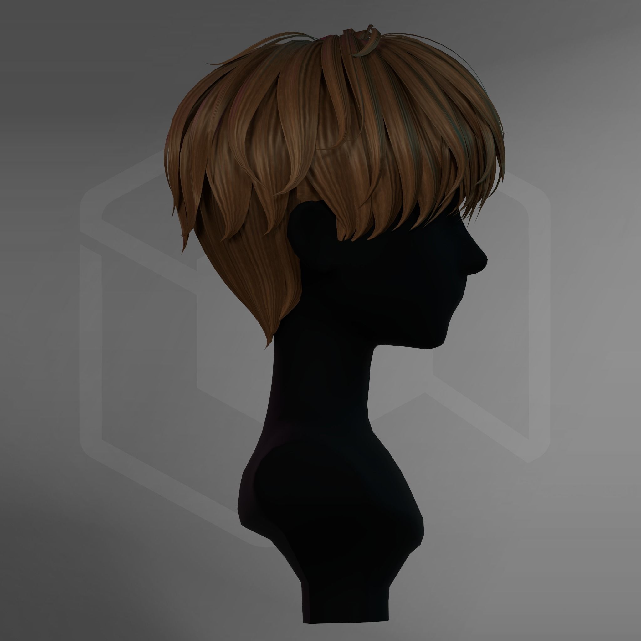 Game Hair - Stylized Male Hairstyle V1 Low-poly 3D model_6