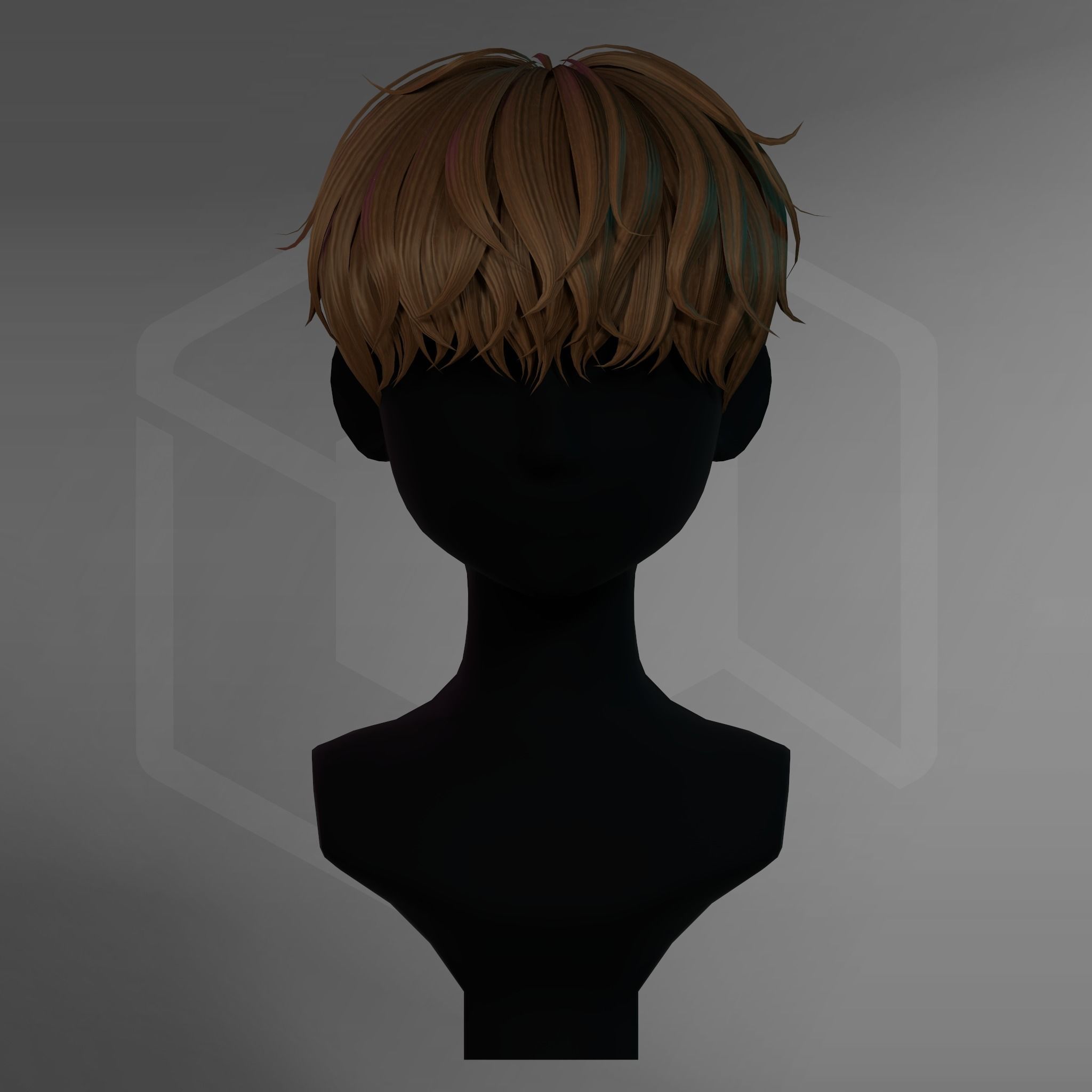 Game Hair - Stylized Male Hairstyle V1 Low-poly 3D model_9