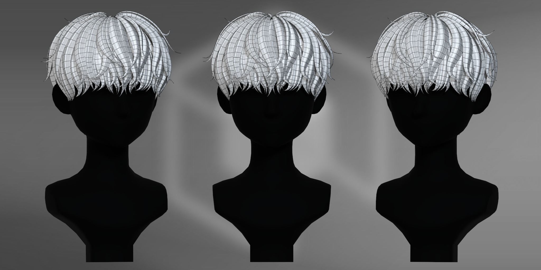 Game Hair - Stylized Male Hairstyle V1 Low-poly 3D model_4