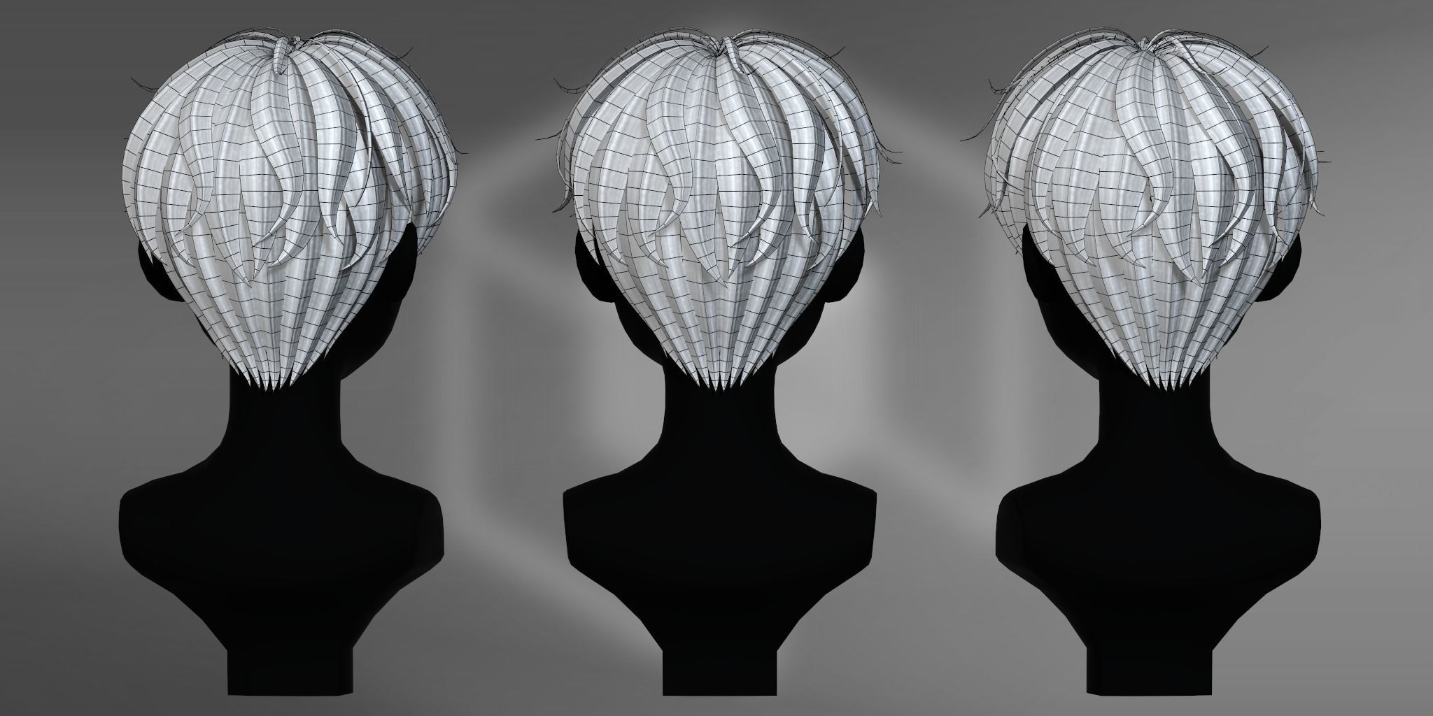 Game Hair - Stylized Male Hairstyle V1 Low-poly 3D model_5