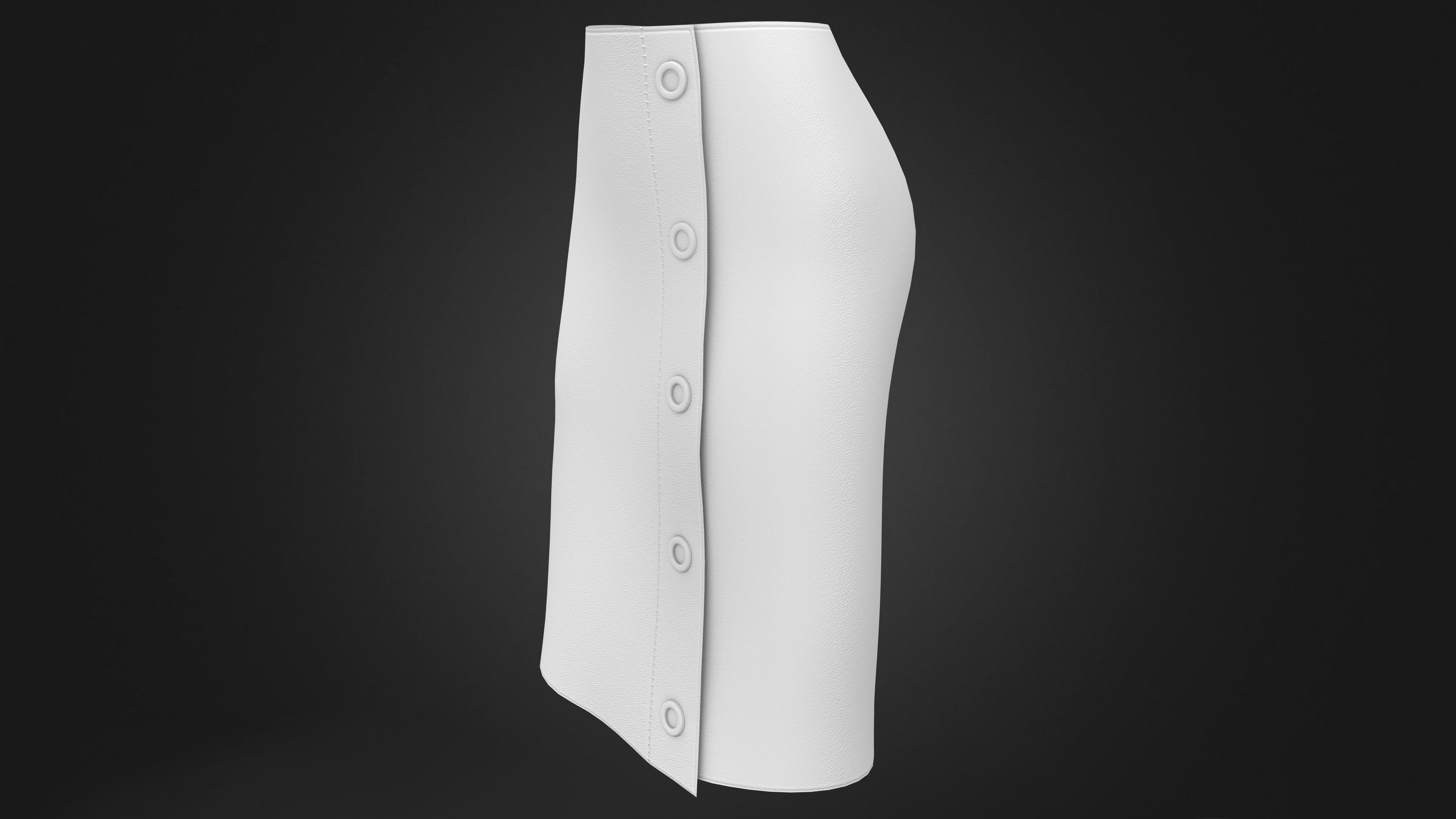 Female Grommets Wrapped Tarpaulin Skirt Low-poly 3D model_9