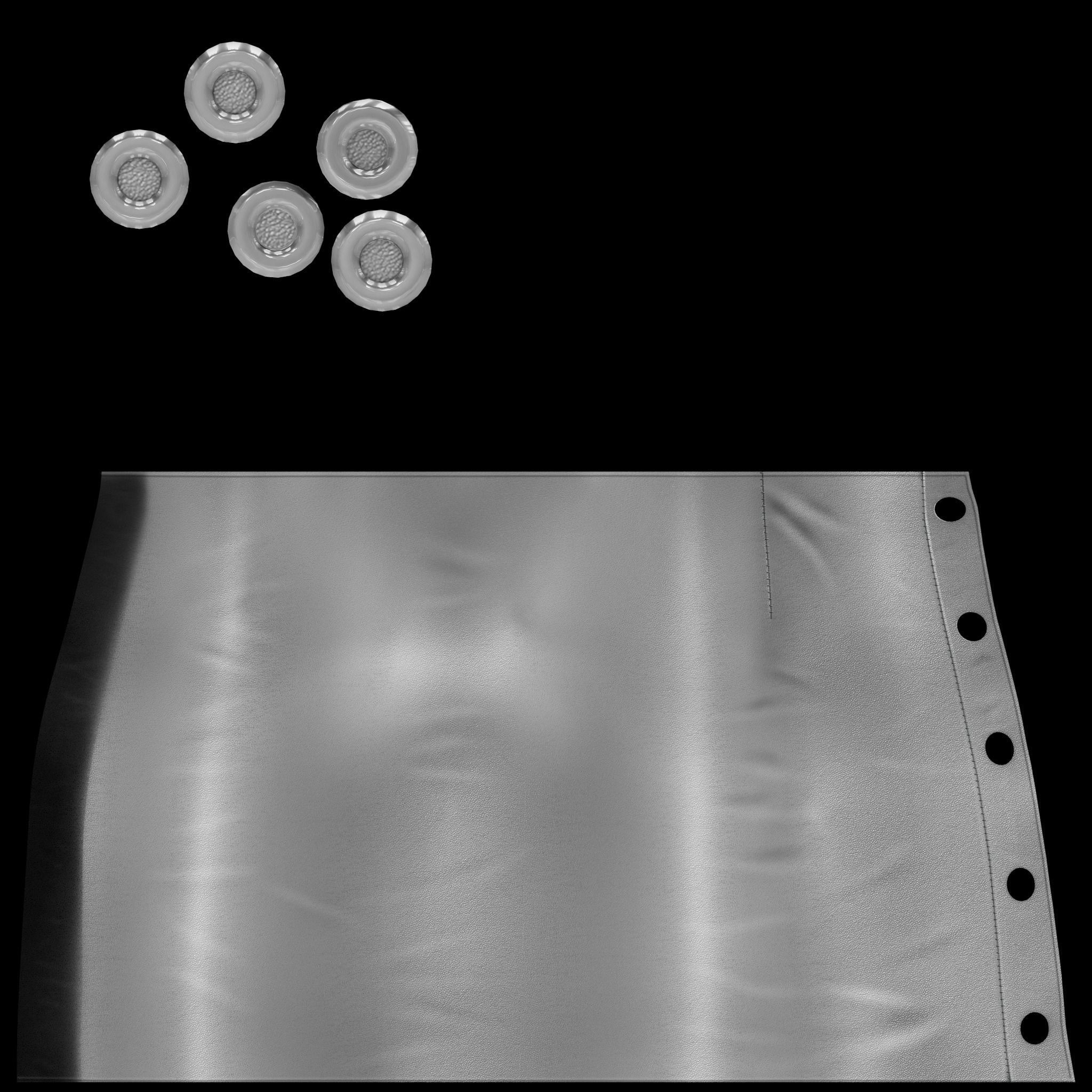 Female Grommets Wrapped Tarpaulin Skirt Low-poly 3D model_12