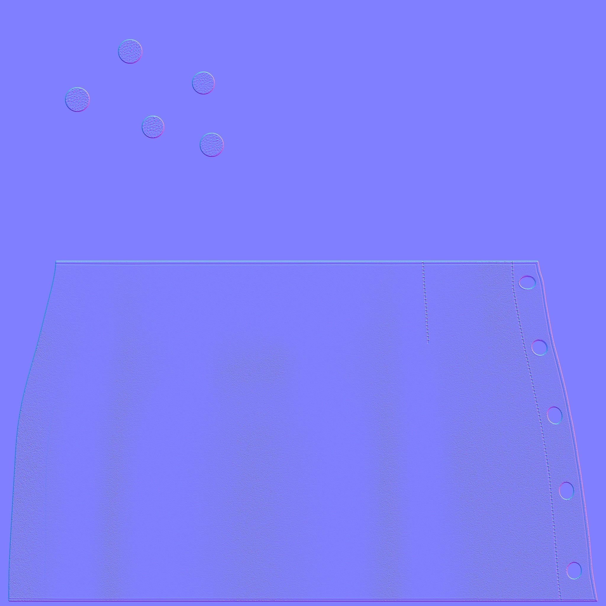 Female Grommets Wrapped Tarpaulin Skirt Low-poly 3D model_13