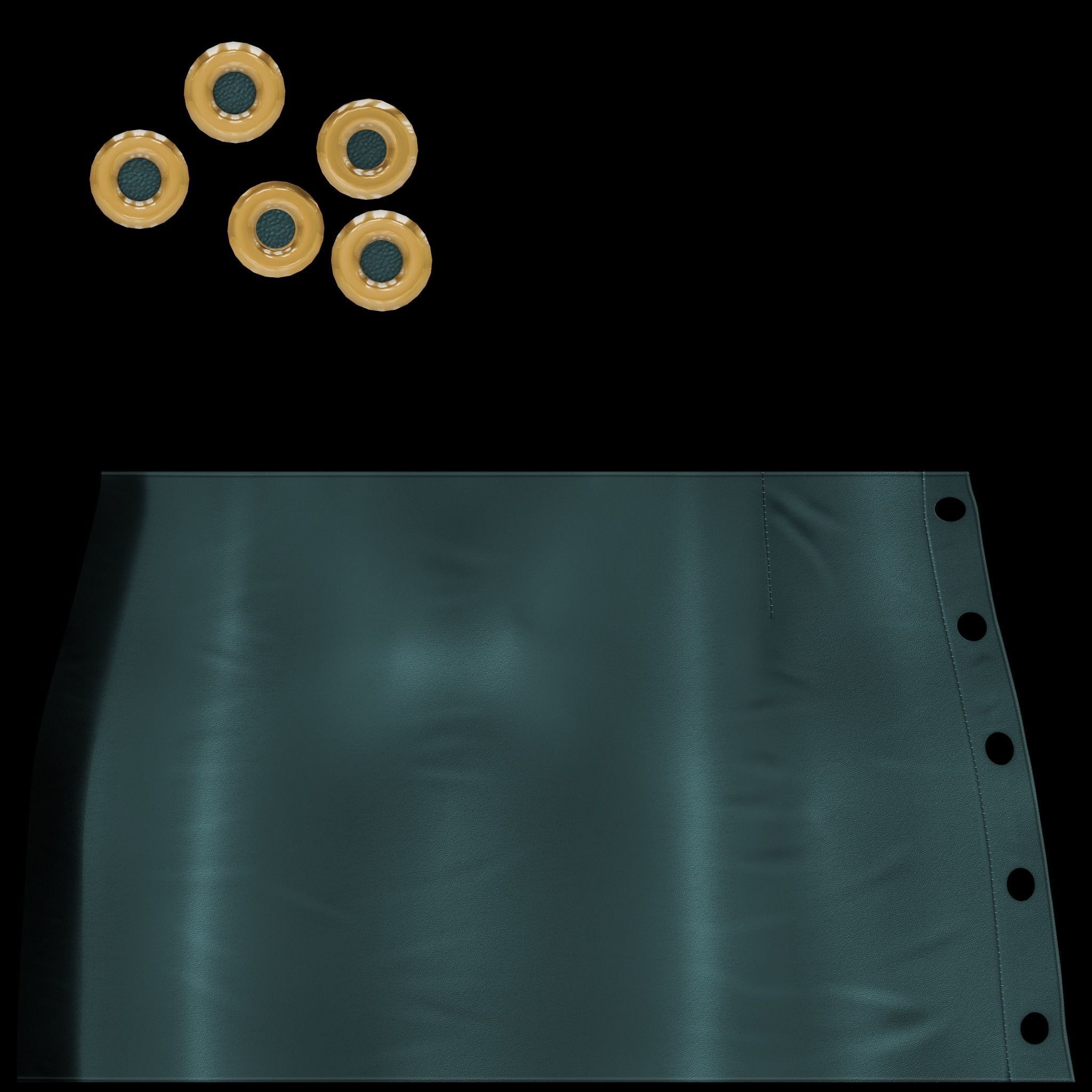 Female Grommets Wrapped Tarpaulin Skirt Low-poly 3D model_11