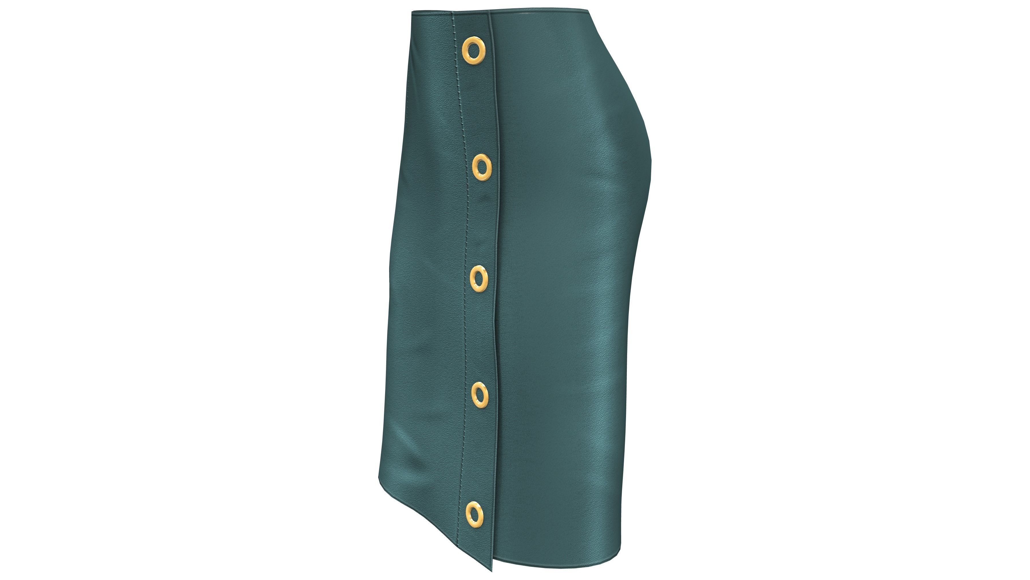 Female Grommets Wrapped Tarpaulin Skirt Low-poly 3D model_2