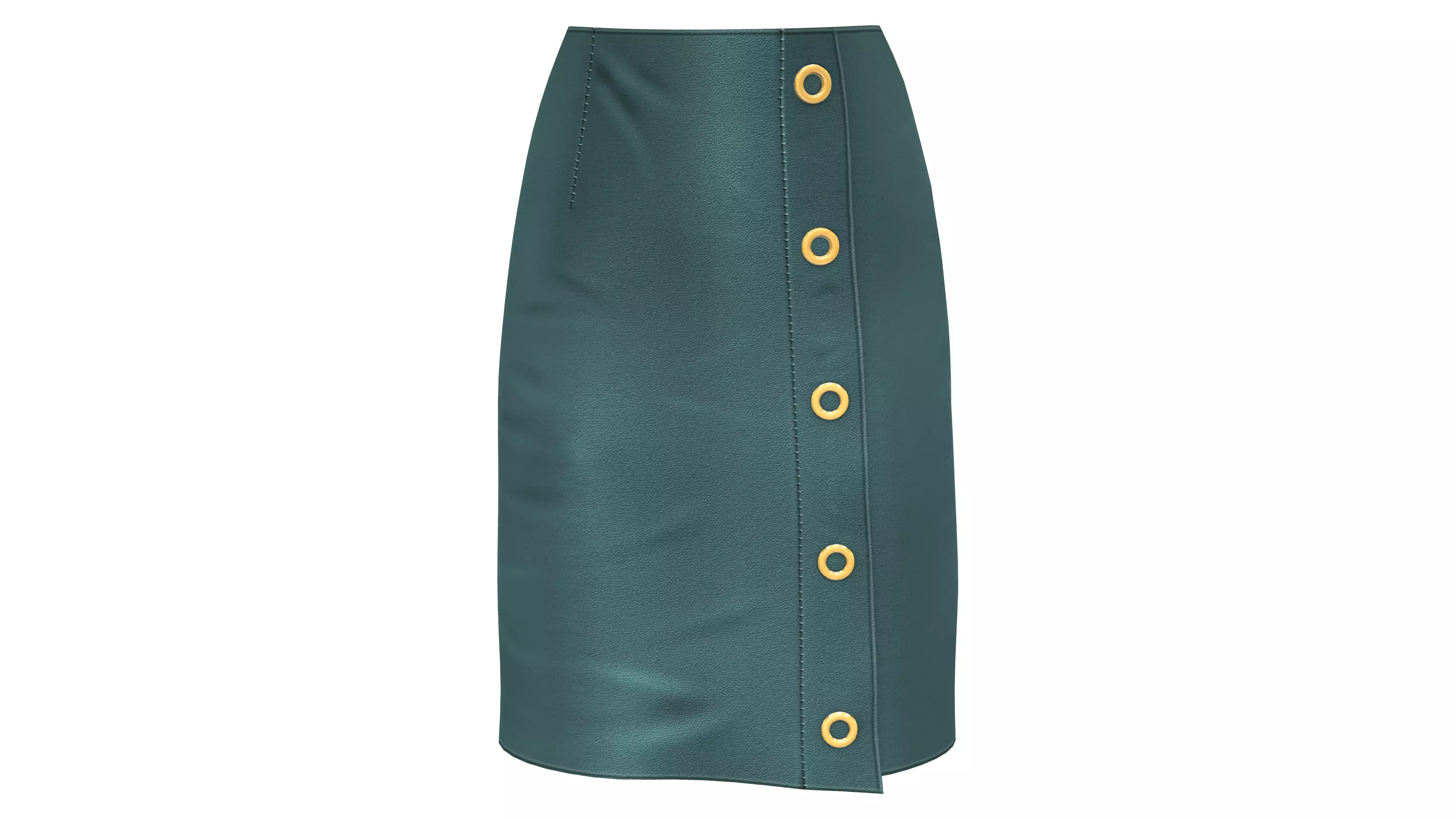 Female Grommets Wrapped Tarpaulin Skirt Low-poly 3D model_0