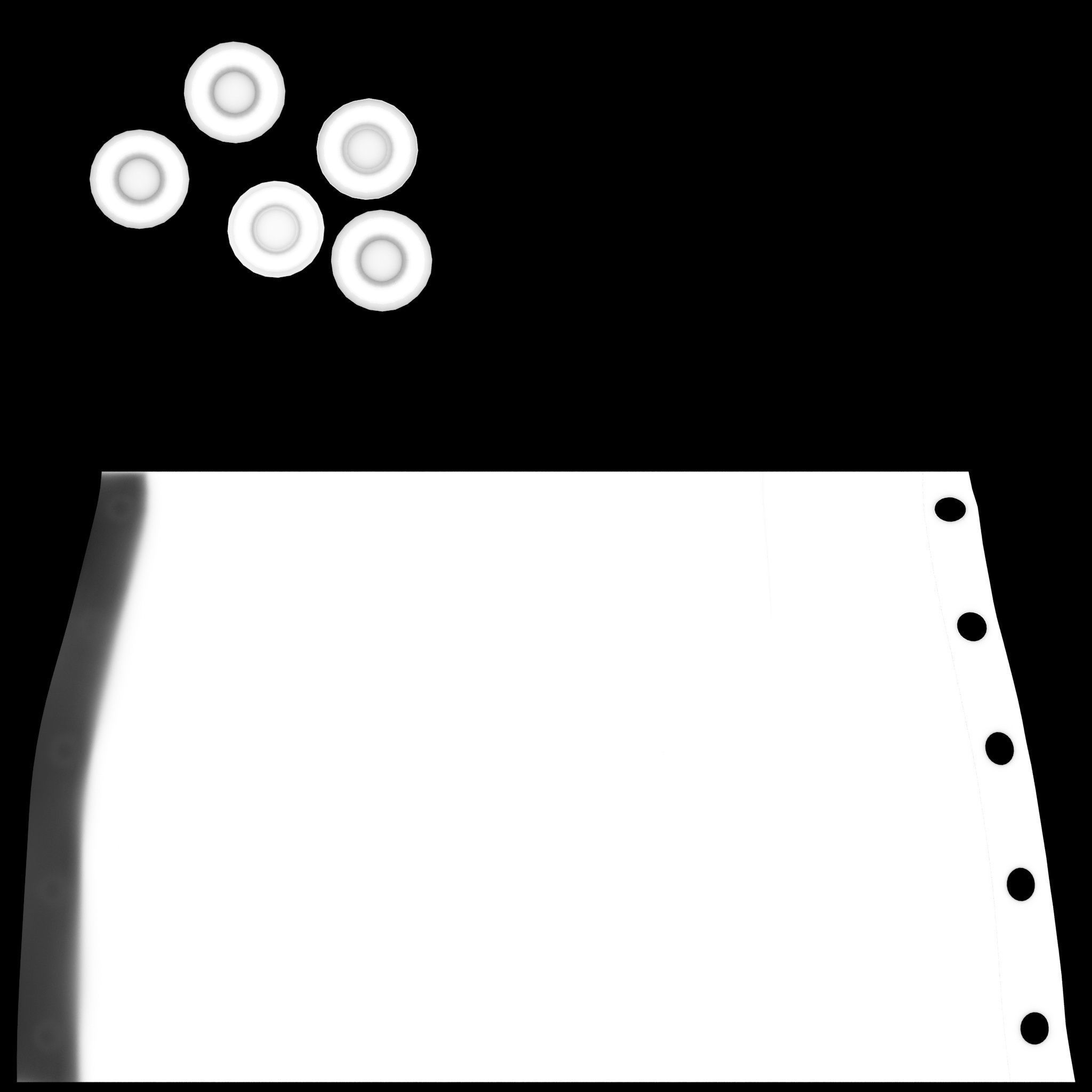 Female Grommets Wrapped Tarpaulin Skirt Low-poly 3D model_15