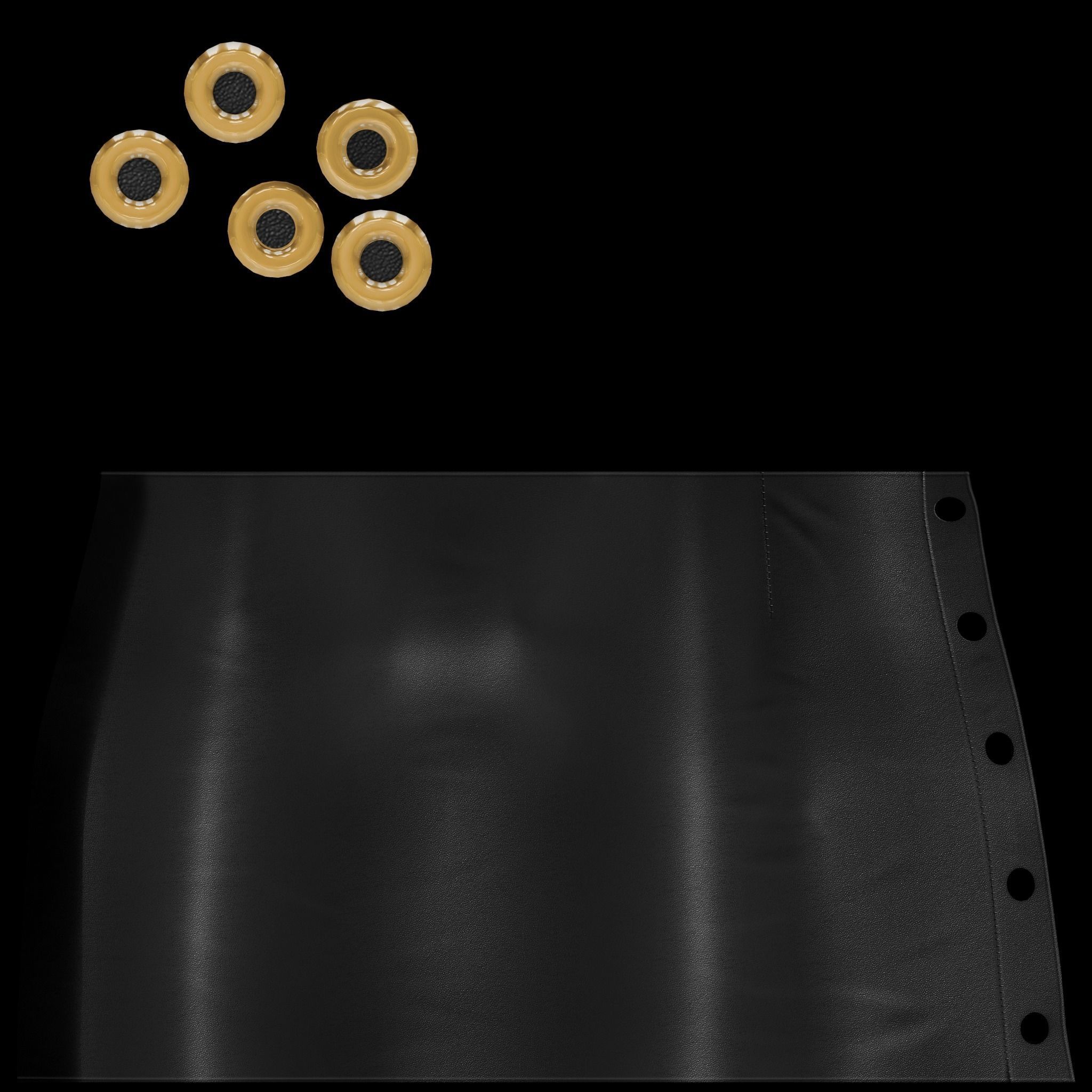 Female Grommets Wrapped Tarpaulin Skirt Low-poly 3D model_10