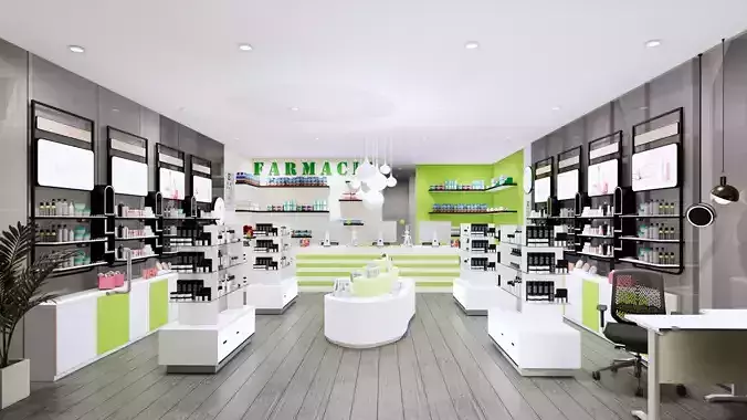 Pharmacy Low-poly 3D model
